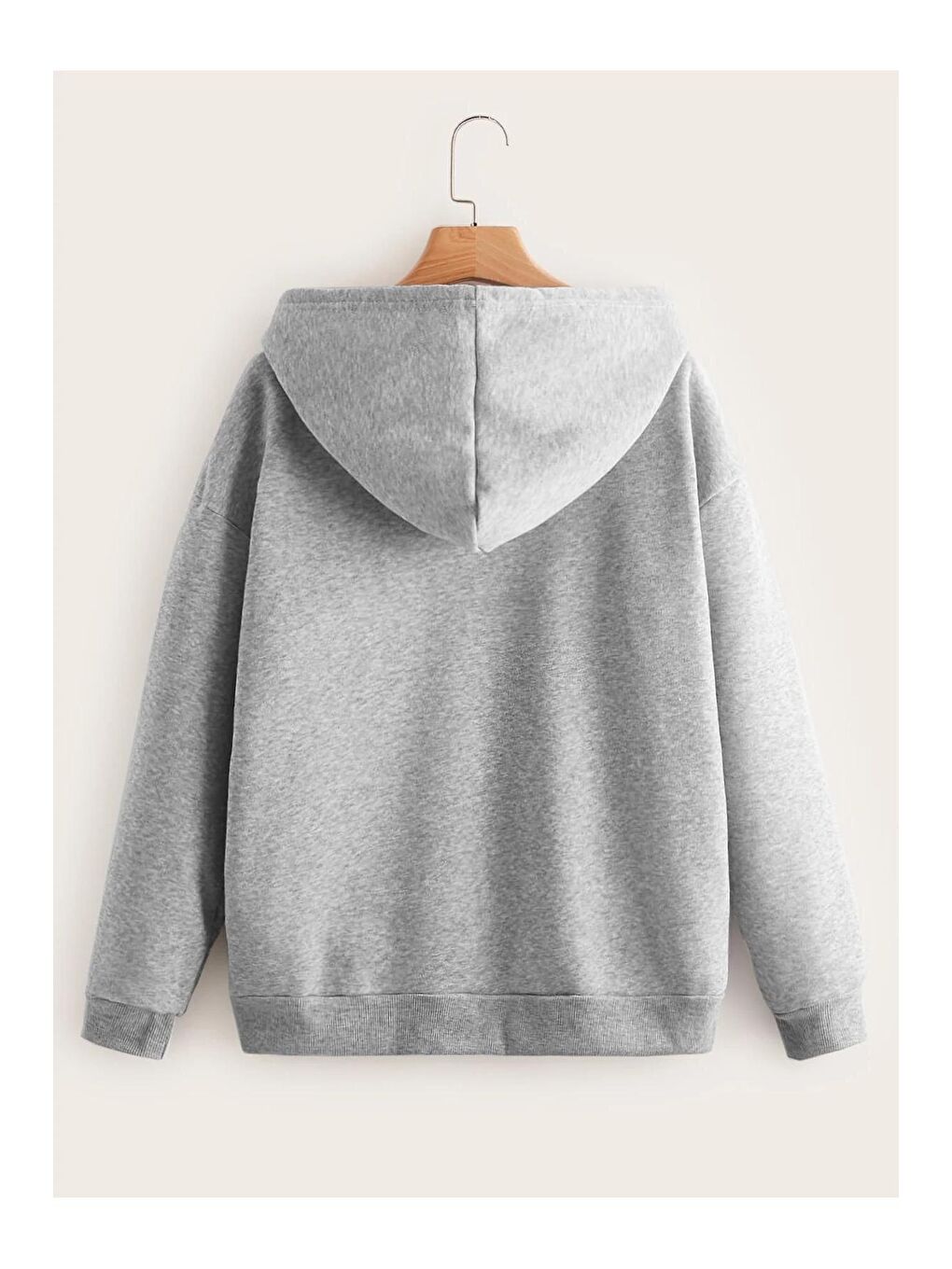 Kadın Gri Fermuarlı Hırka Sweat-1