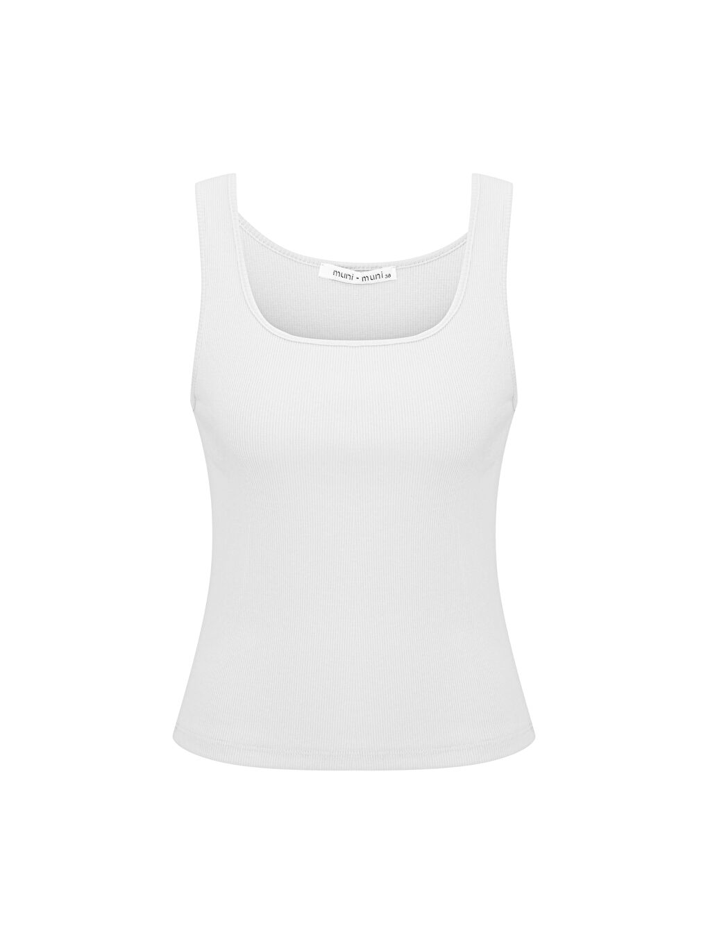 Beyaz Kare Yaka Pamuklu Kaşkorse Atlet-2