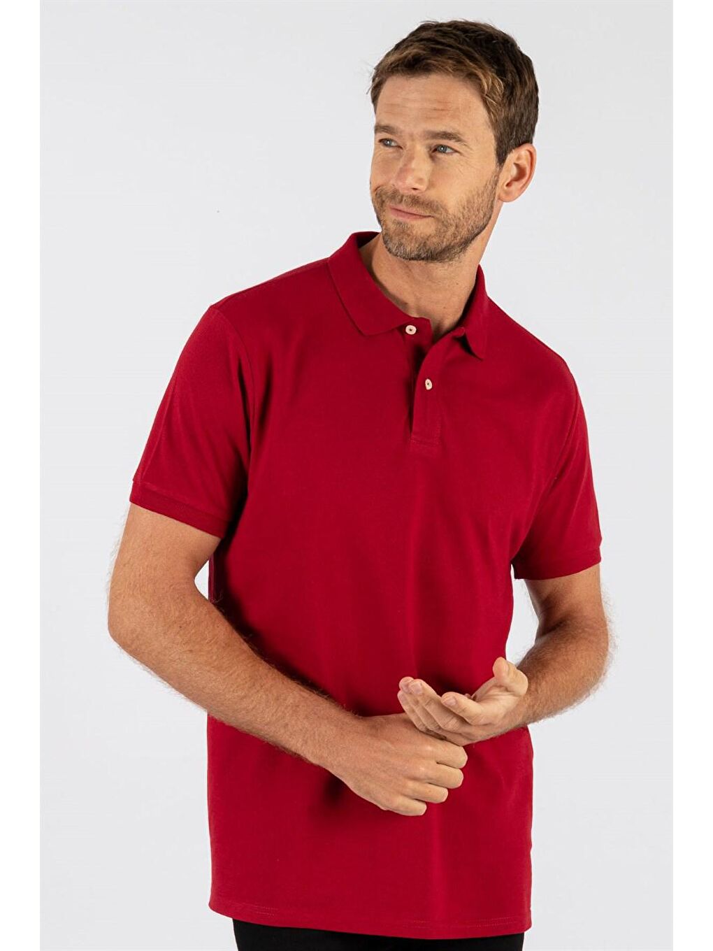 TUDORS Kırmızı Classic Fit Polo Yaka Düz Pike  Kırmızı Tişört