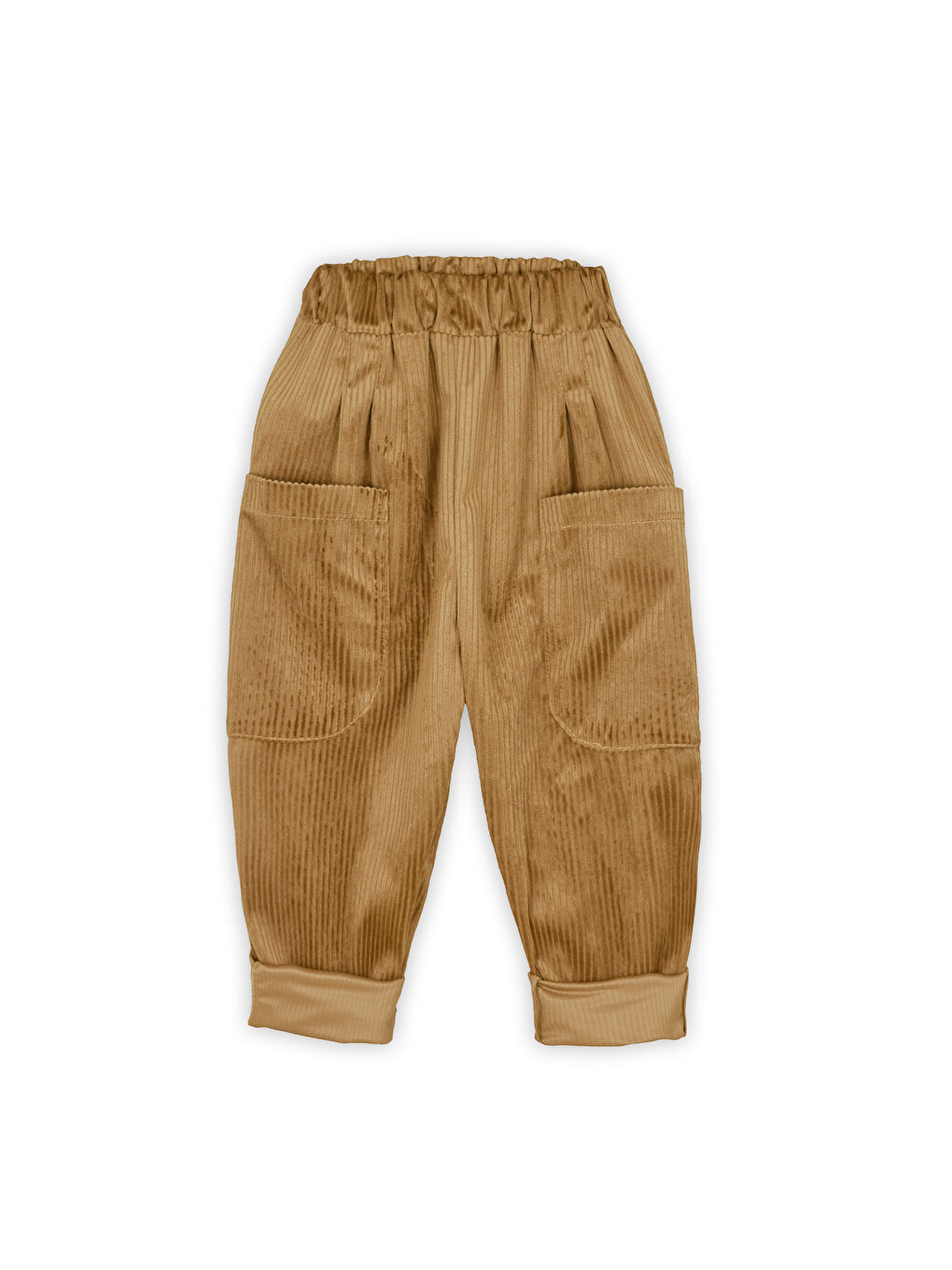 Bej Camel Kadife Boyfriend Pantolon