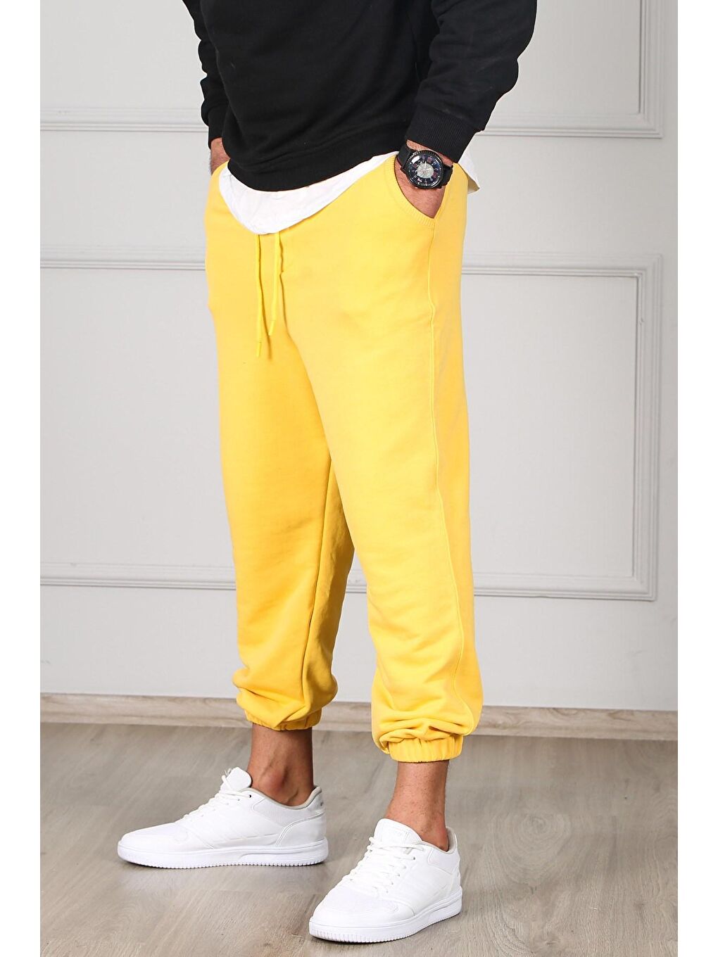 Sarı Oversize Kısa Paça Erkek Eşofman 4832