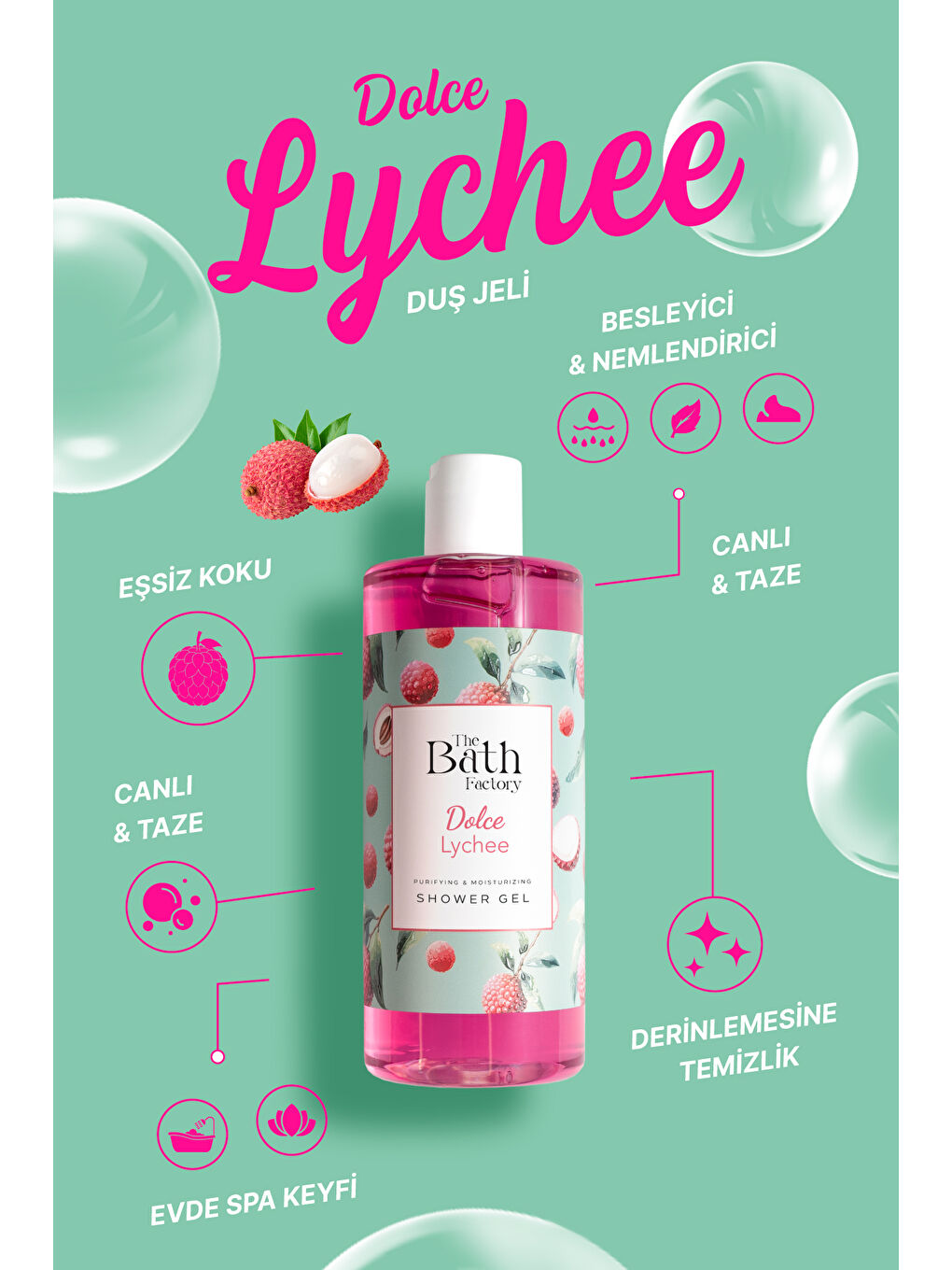 Nemlendirici Ve Besleyici Liçi Aromalı Duş Jeli 400 ml-1