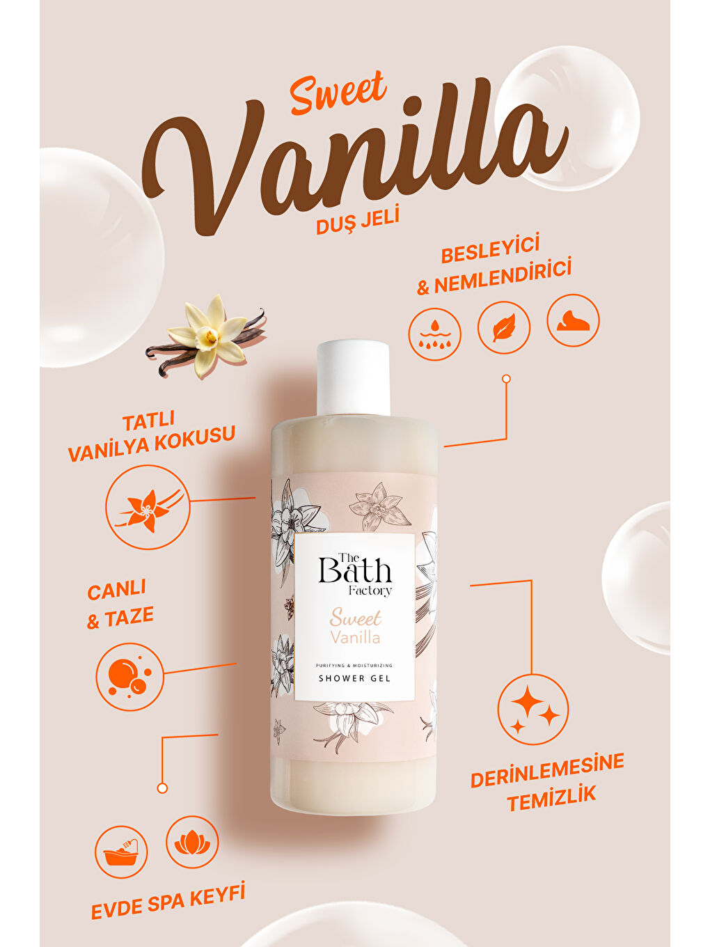 Nemlendirici Ve Besleyici Vanilya Aromalı Duş Jeli 400 ml-1