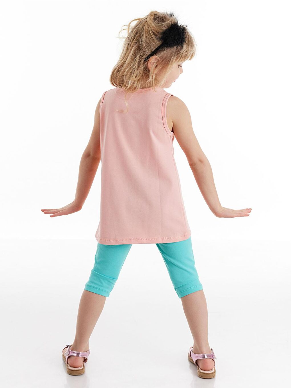 Karışık Panda Star Kız Tayt Takım-1