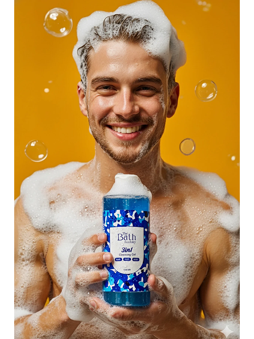 3 in 1 Erkeklere Özel Saç Yüz Vücut Temizleme Jeli 400 ml-2