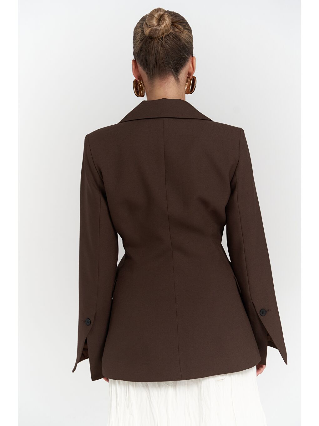 Mai Collection Kahverengi Lecco Dar Kesim Kahve Blazer - 4
