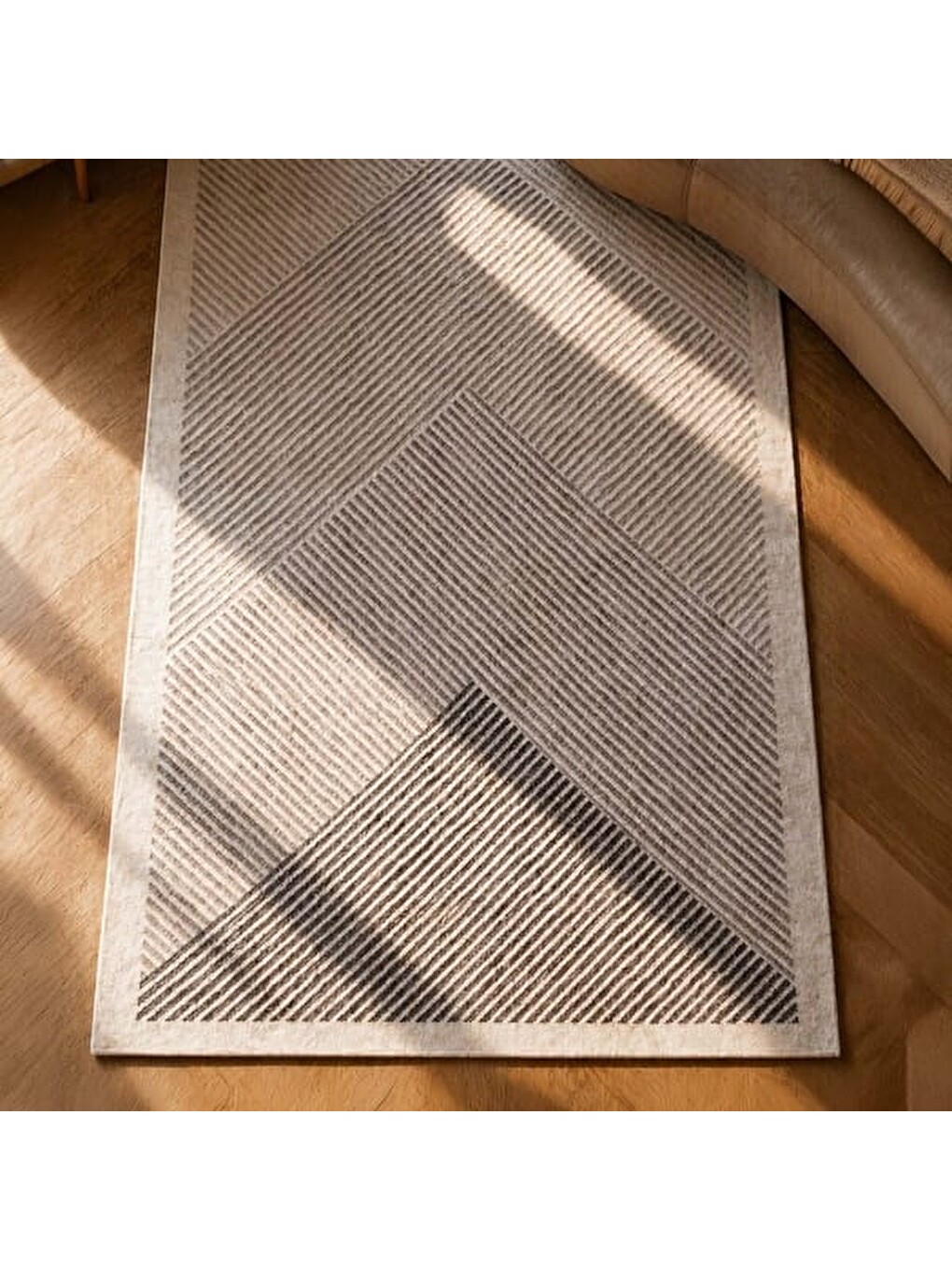 Ekru Soft Vex Yıkanabilir Halı - 80x150 Cm