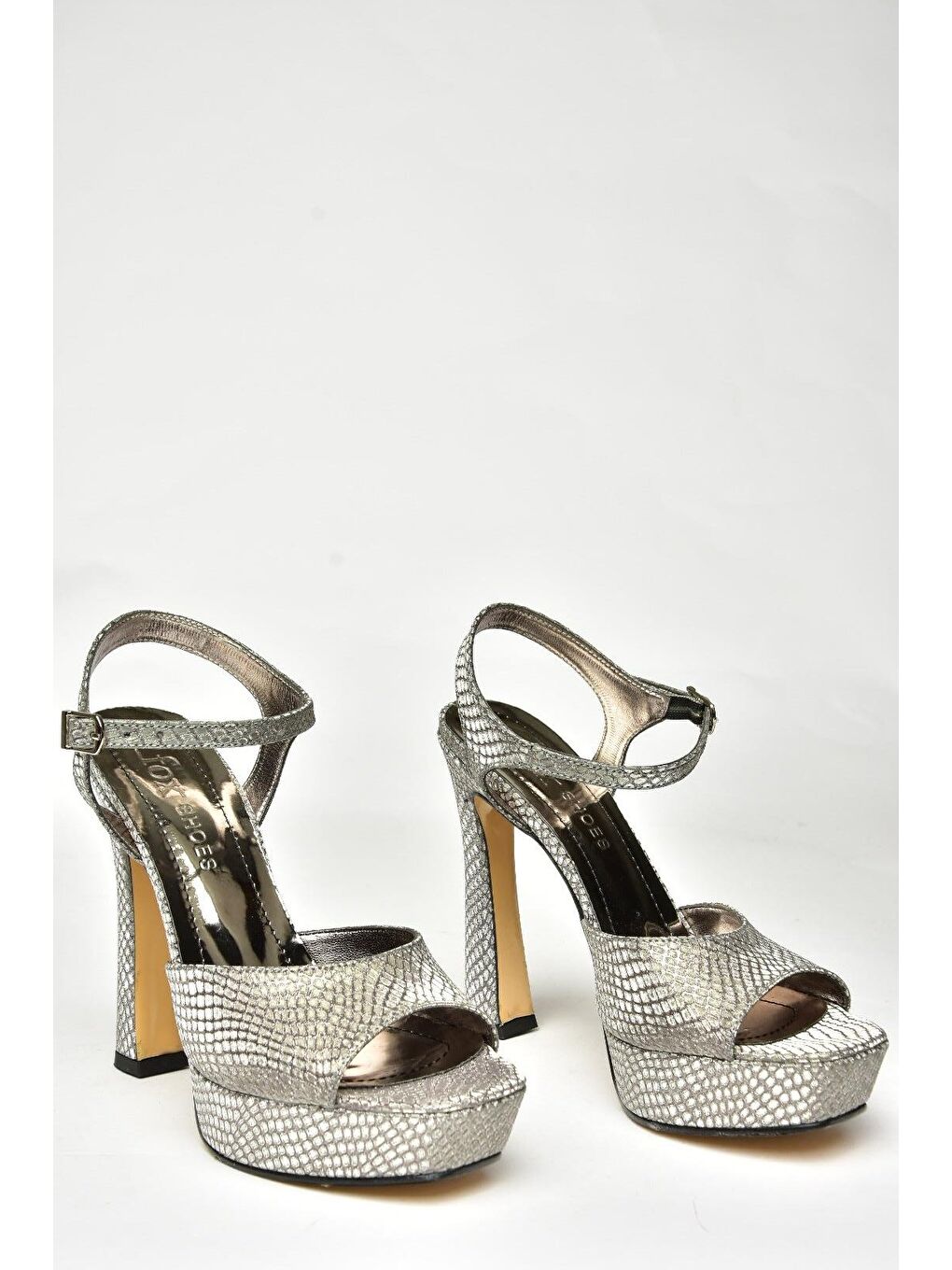 Antrasit U2460825 Platin Kadın Topuklu Ayakkabı-3
