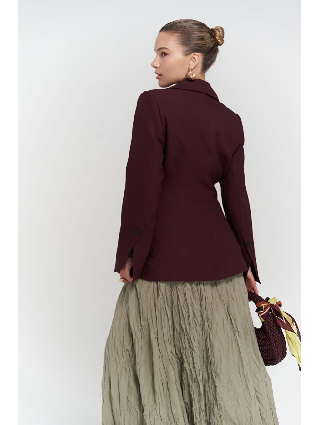 Mai Collection Lecco Dar Kesim Bordo Blazer - 2