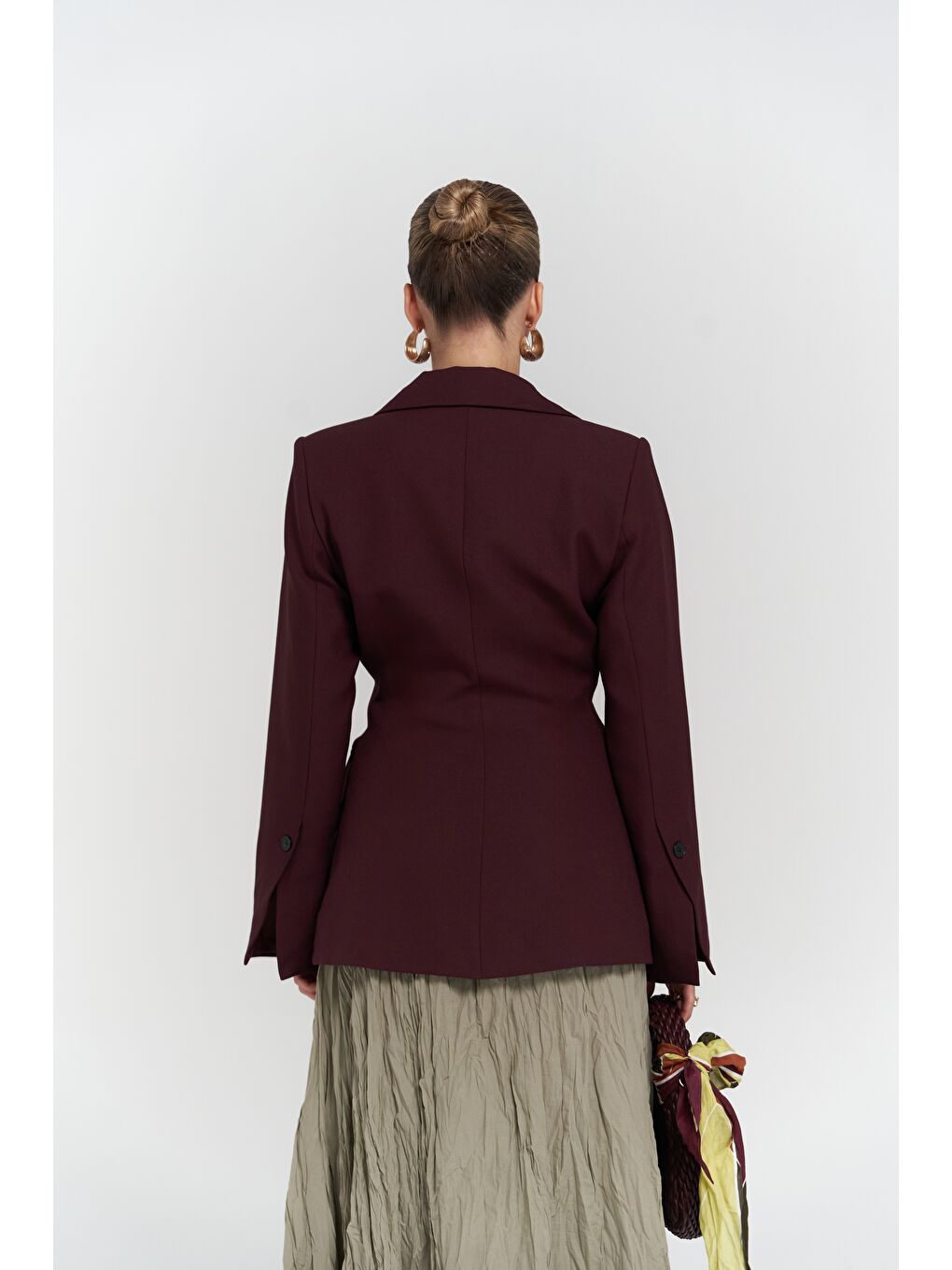 Mai Collection Lecco Dar Kesim Bordo Blazer - 3
