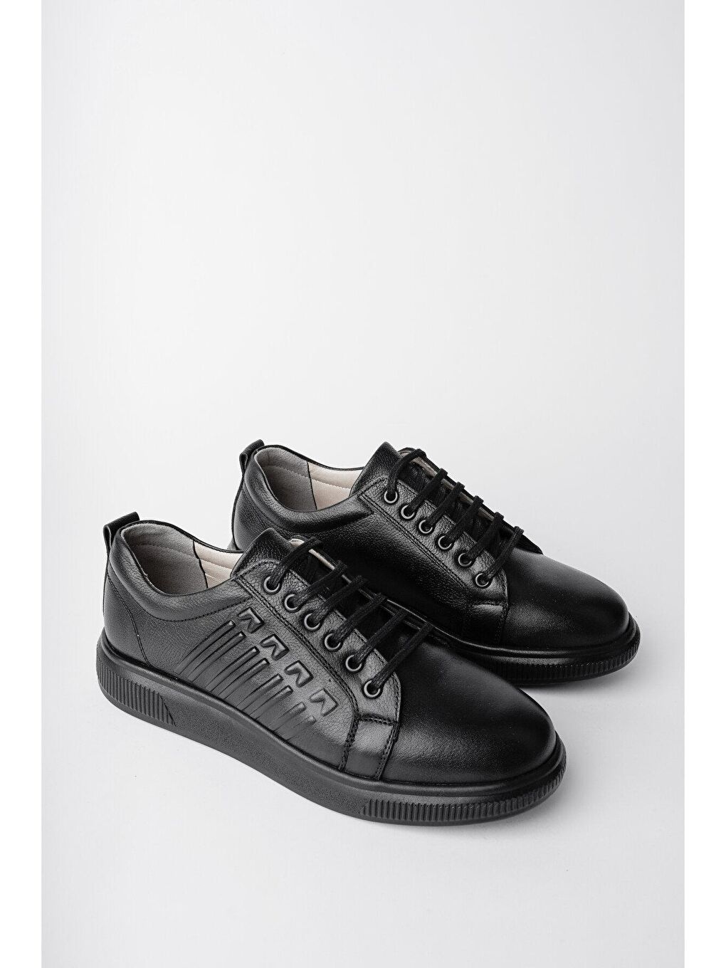 Siyah Muggo Delta  Erkek Günlük Klasik Hakiki Deri Casual Rahat Ortopedik Ayakkabı-3