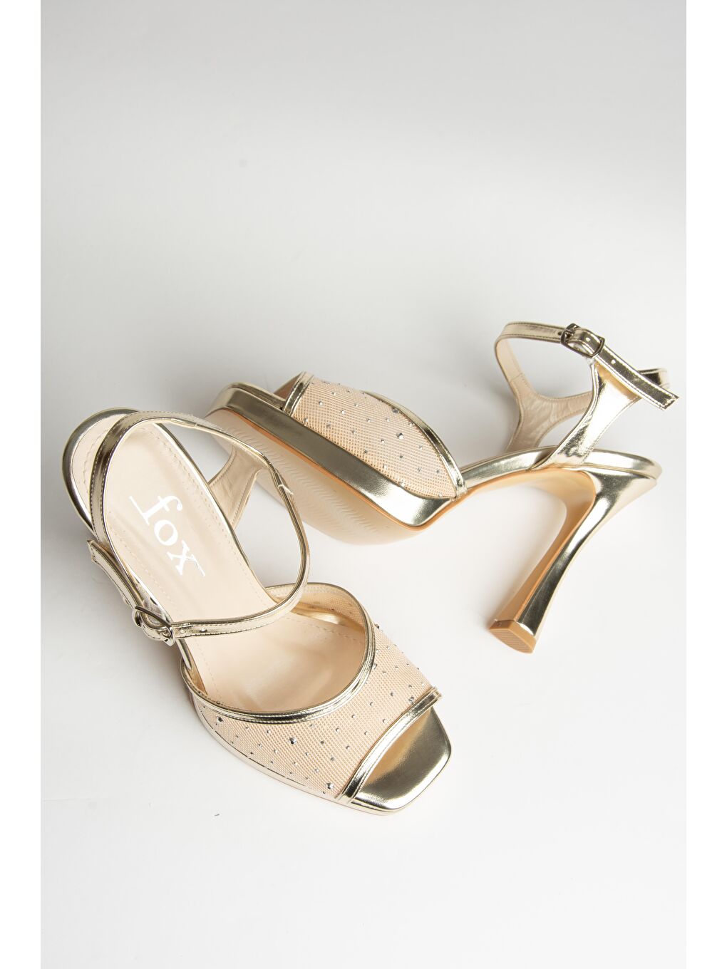 Sarı U5699214 Altın Kadın Topuklu Ayakkabı-2