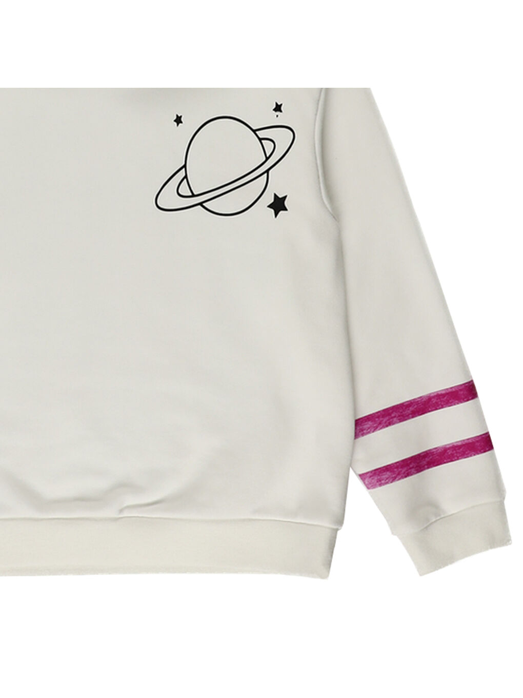 Panço Ekru Kız Çocuk  Galaxy Baskılı Kapüşonlu Sweatshirt - 2