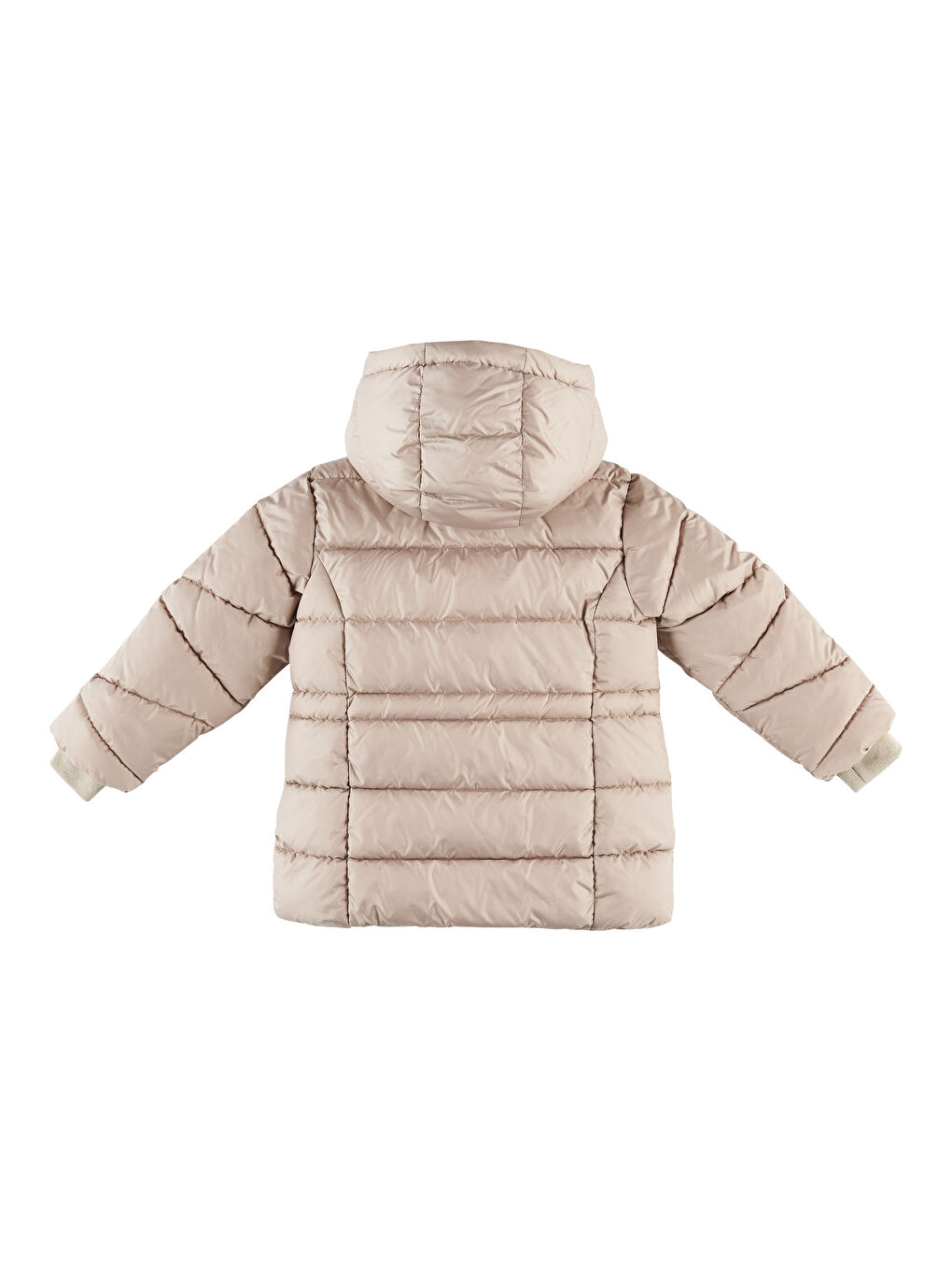 Bej Kız Çocuk Kapüşonlu Kaban-5