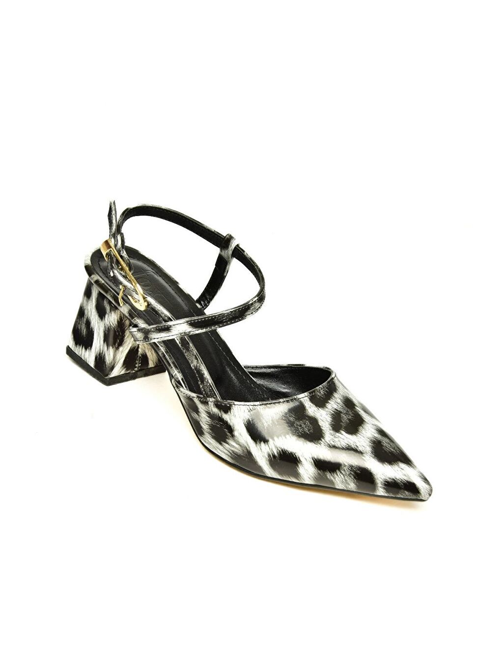 U9981449 Siyah/Beyaz Kadın Topuklu Ayakkabı-1