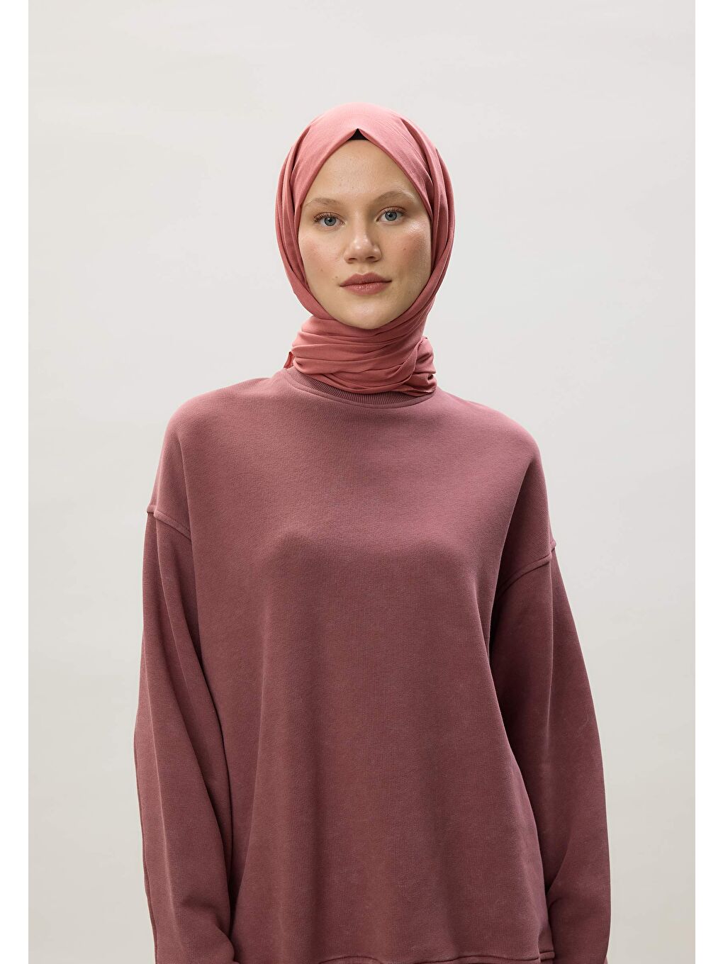 Pembe İnce Pamuk Vual Şal Şeftalı-1