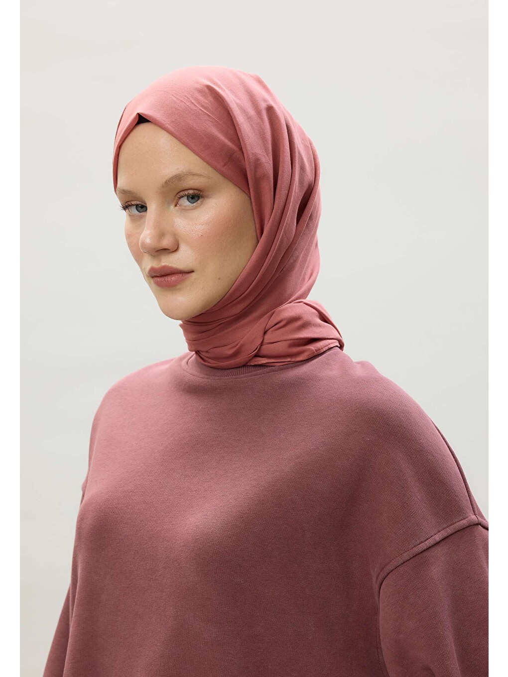 Pembe İnce Pamuk Vual Şal Şeftalı-2