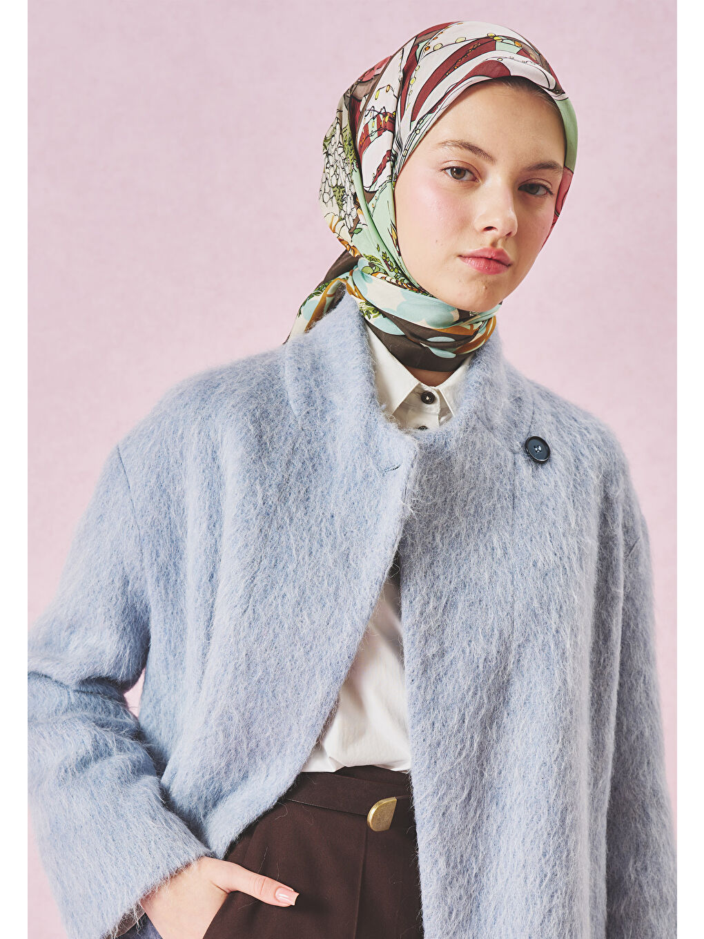 Karışık Secret Forest Starlıght Harmony Desen Floş Viskon Eşarp-1