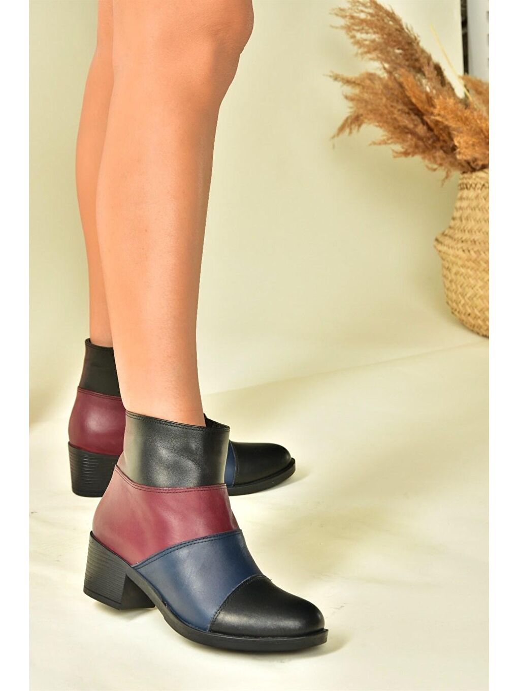 N5557030 Lacivert/Bordo Kadın Bot-1