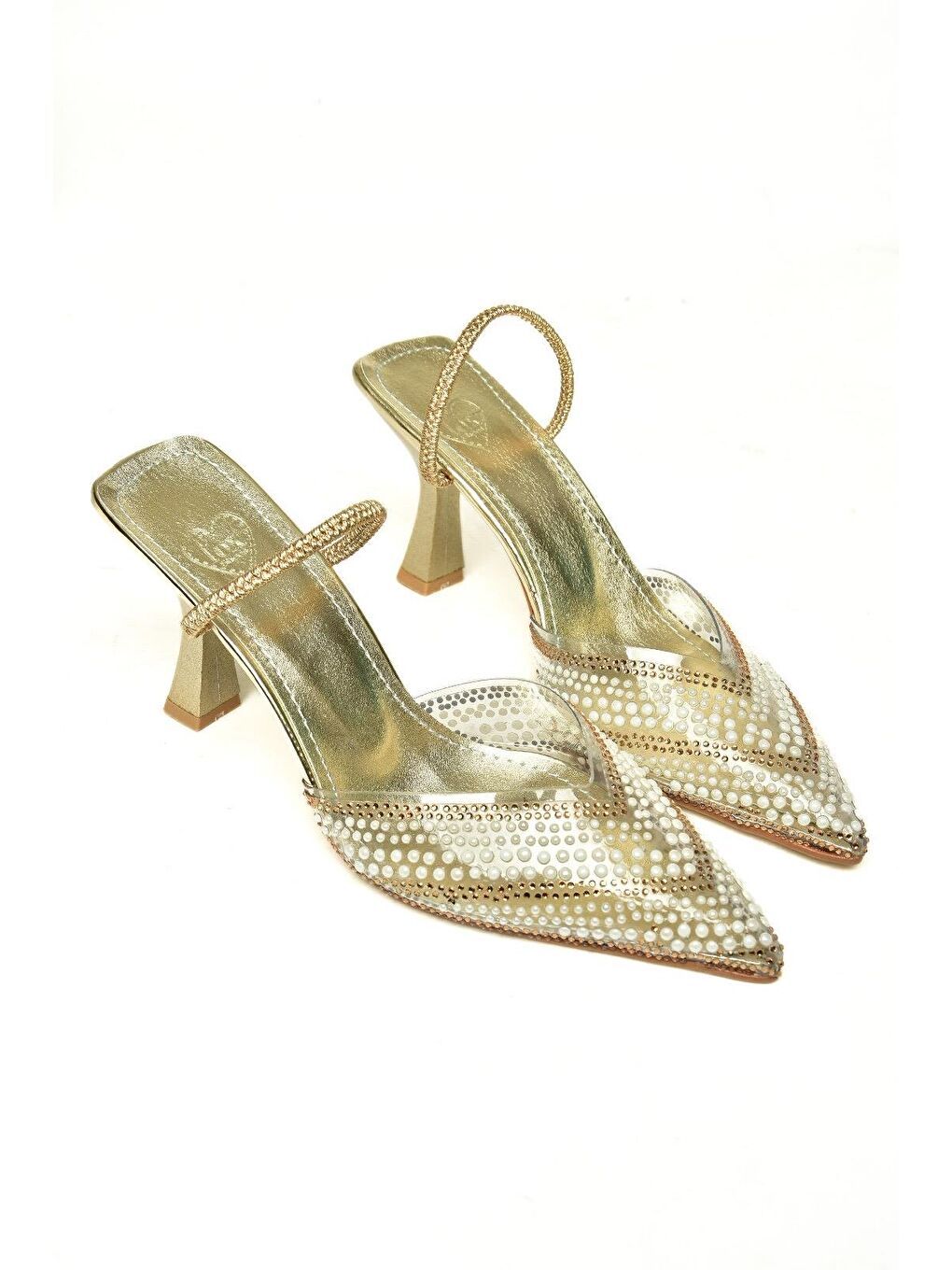 Sarı U6142776 Altın Kadın Topuklu Ayakkabı-2