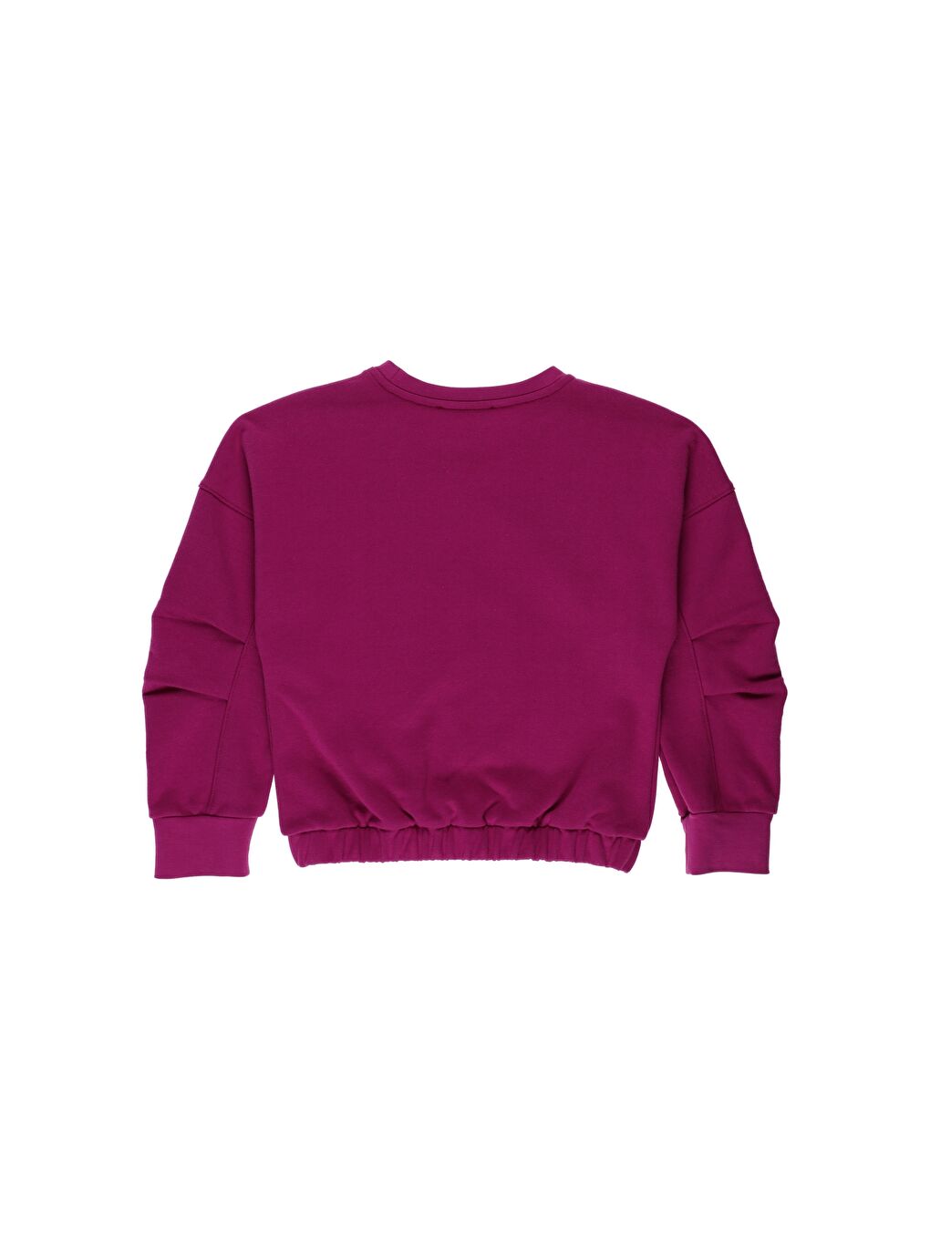 Fuşya Kız Çocuk Kolu Pilise Detaylı Sweatshirt-1