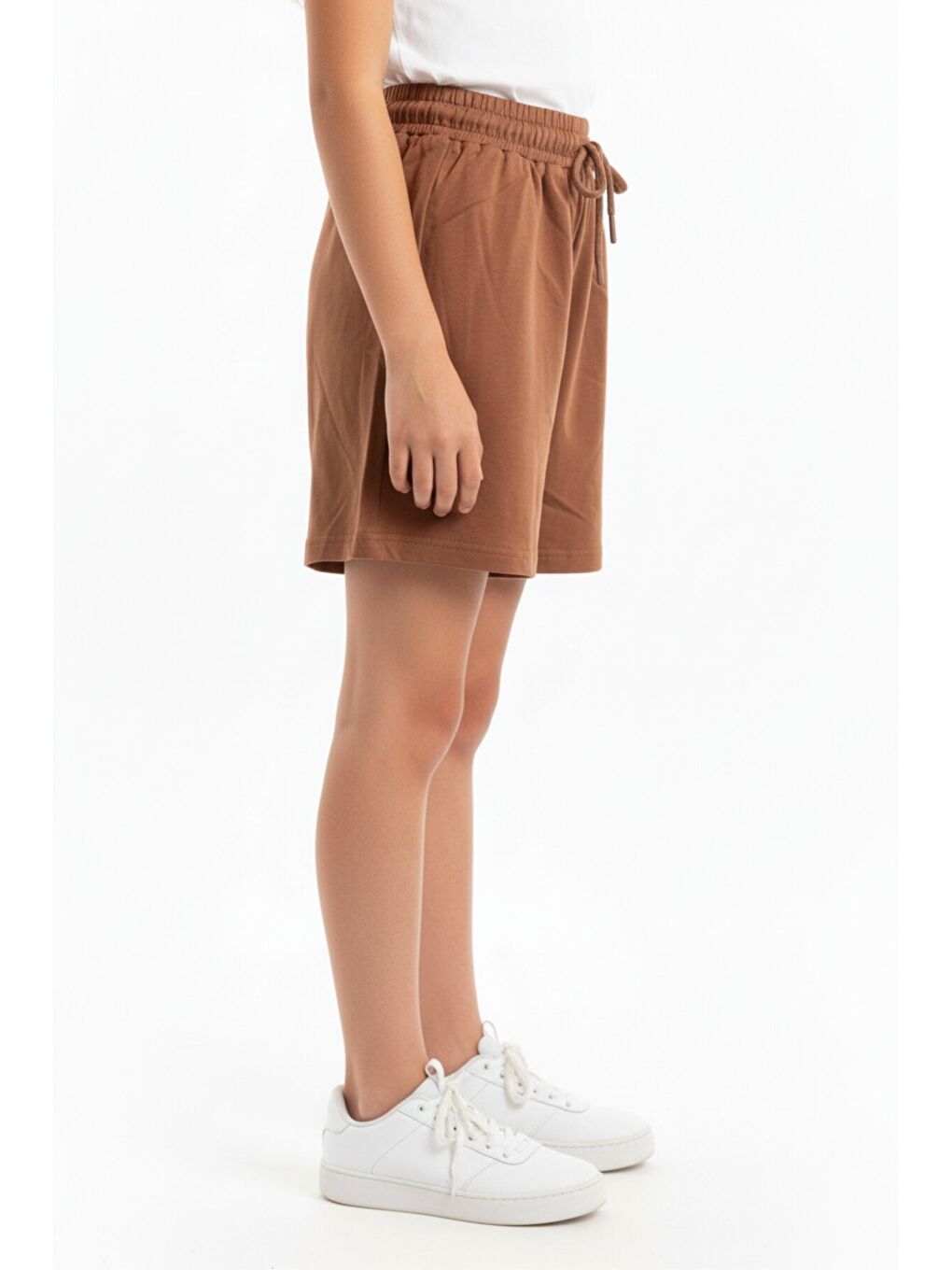 Kahverengi Kız Çocuk Baskılı Şort-1