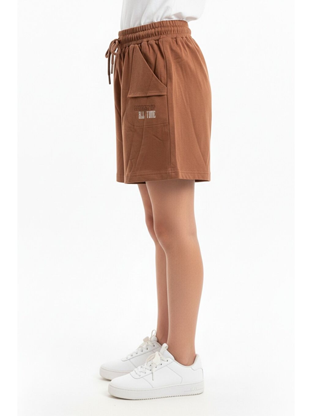 Kahverengi Kız Çocuk Baskılı Şort-2