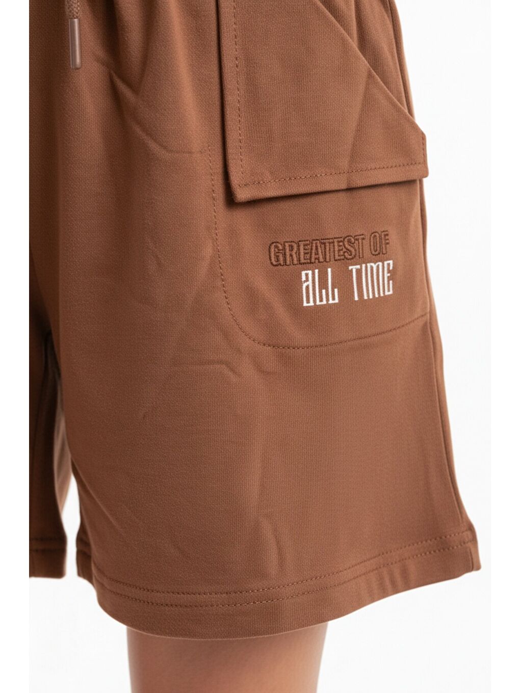 Kahverengi Kız Çocuk Baskılı Şort-4
