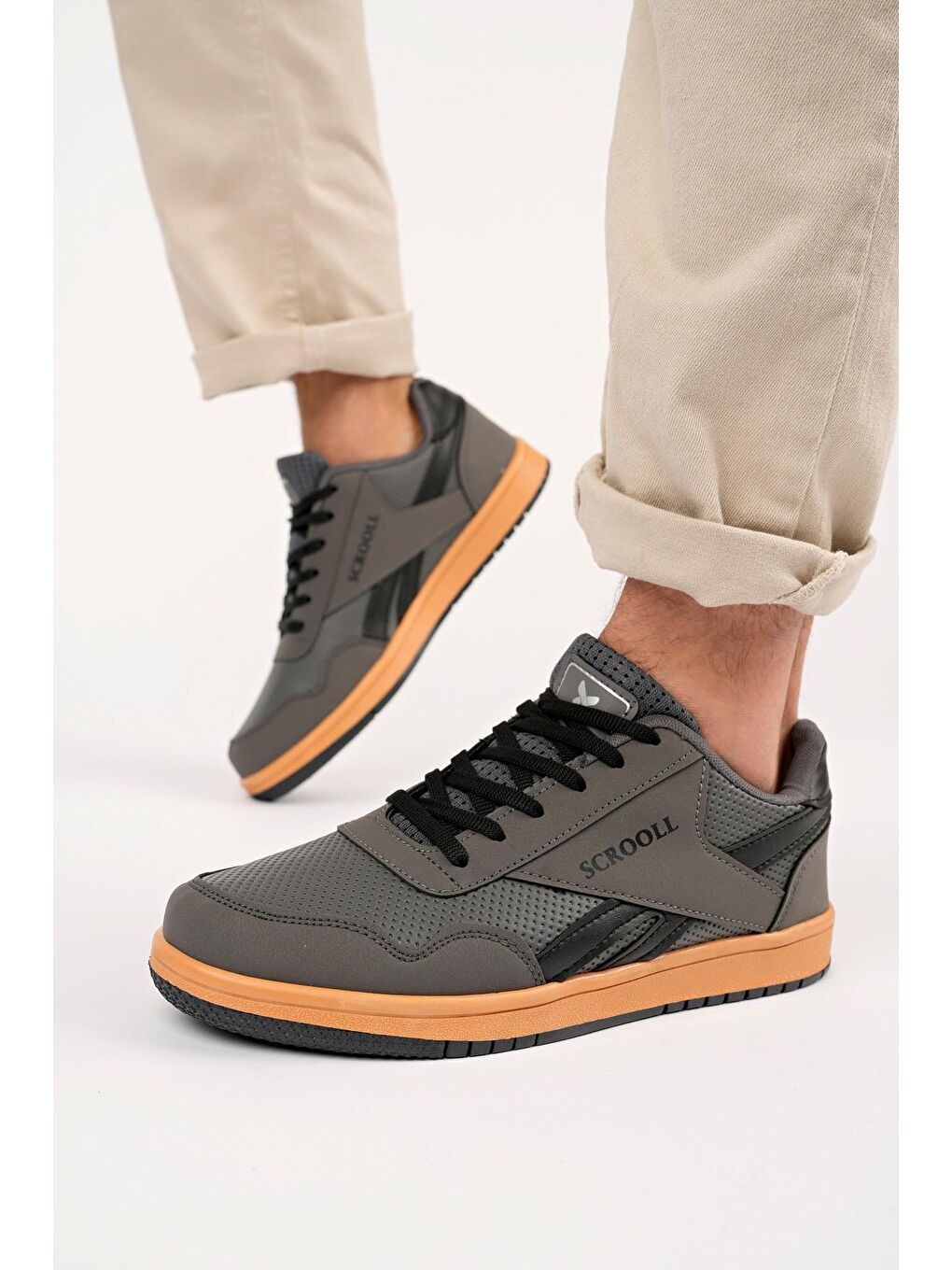 Lacivert Muggo Barow Unisex Ortopedik Günlük Bağcıklı Yürüyüş Koşu Sneaker Spor Ayakkabı-3