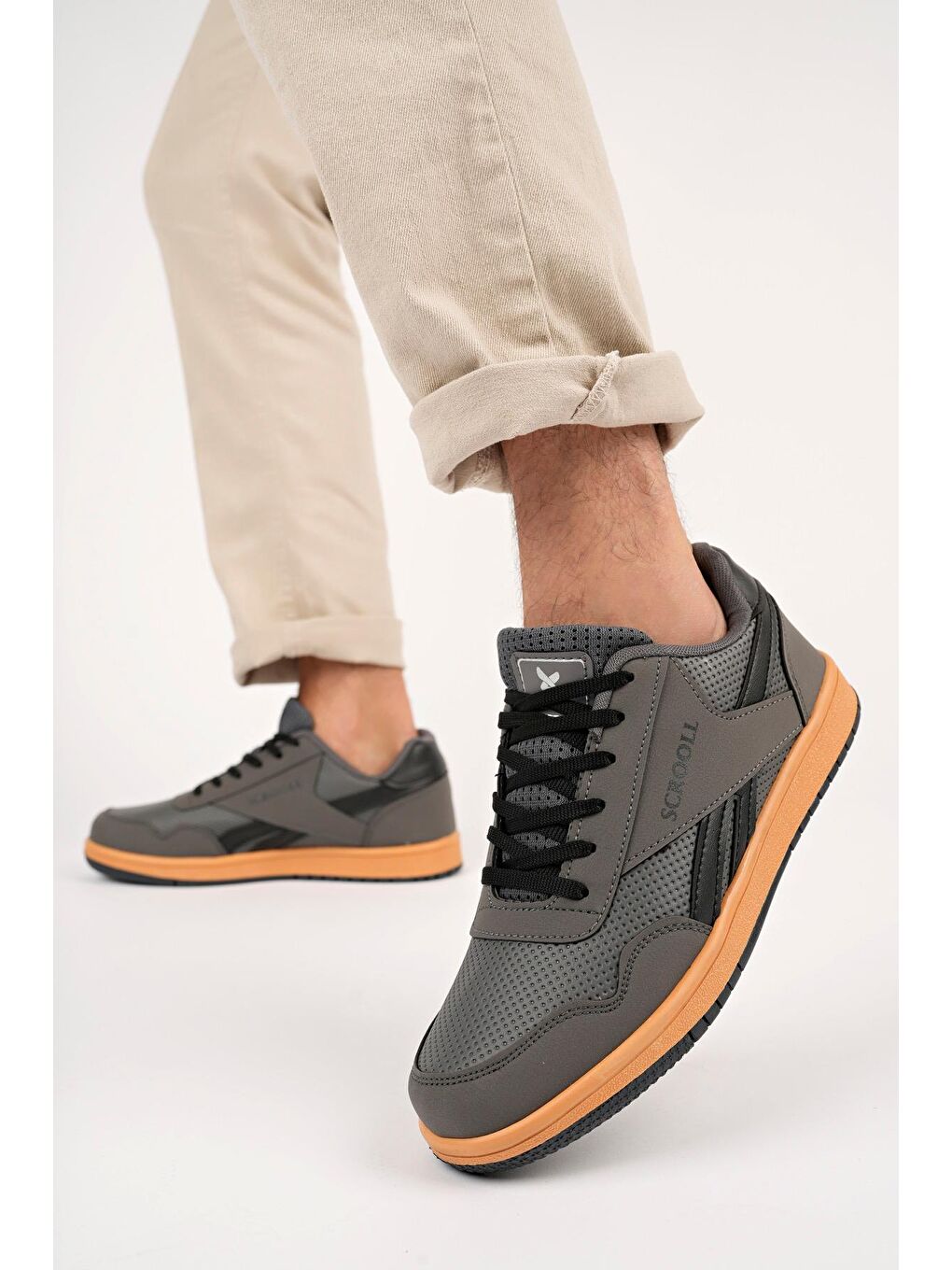 Lacivert Muggo Barow Unisex Ortopedik Günlük Bağcıklı Yürüyüş Koşu Sneaker Spor Ayakkabı-4