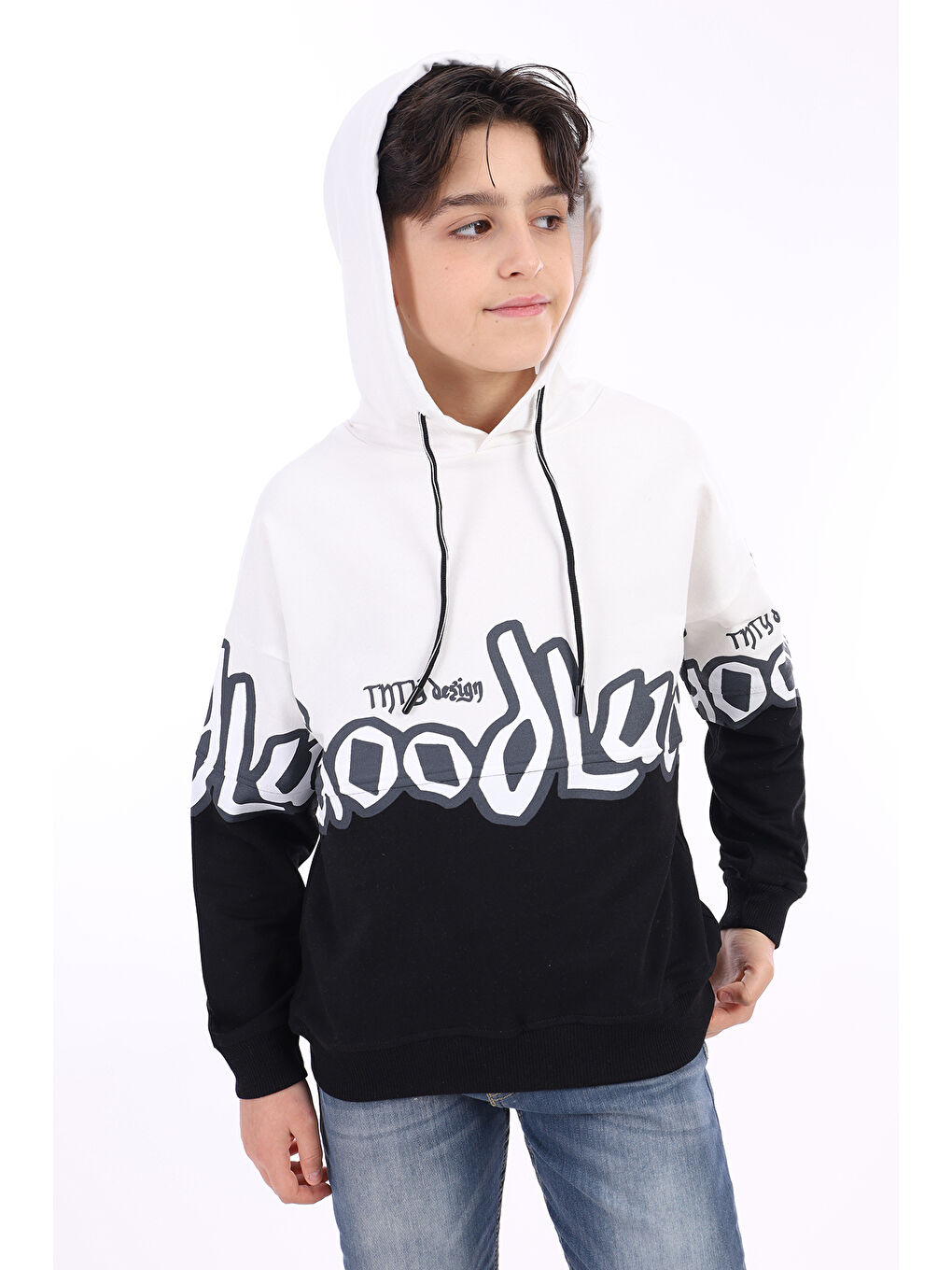 Siyah Erkek Çocuk Baskılı Sweatshirt-2