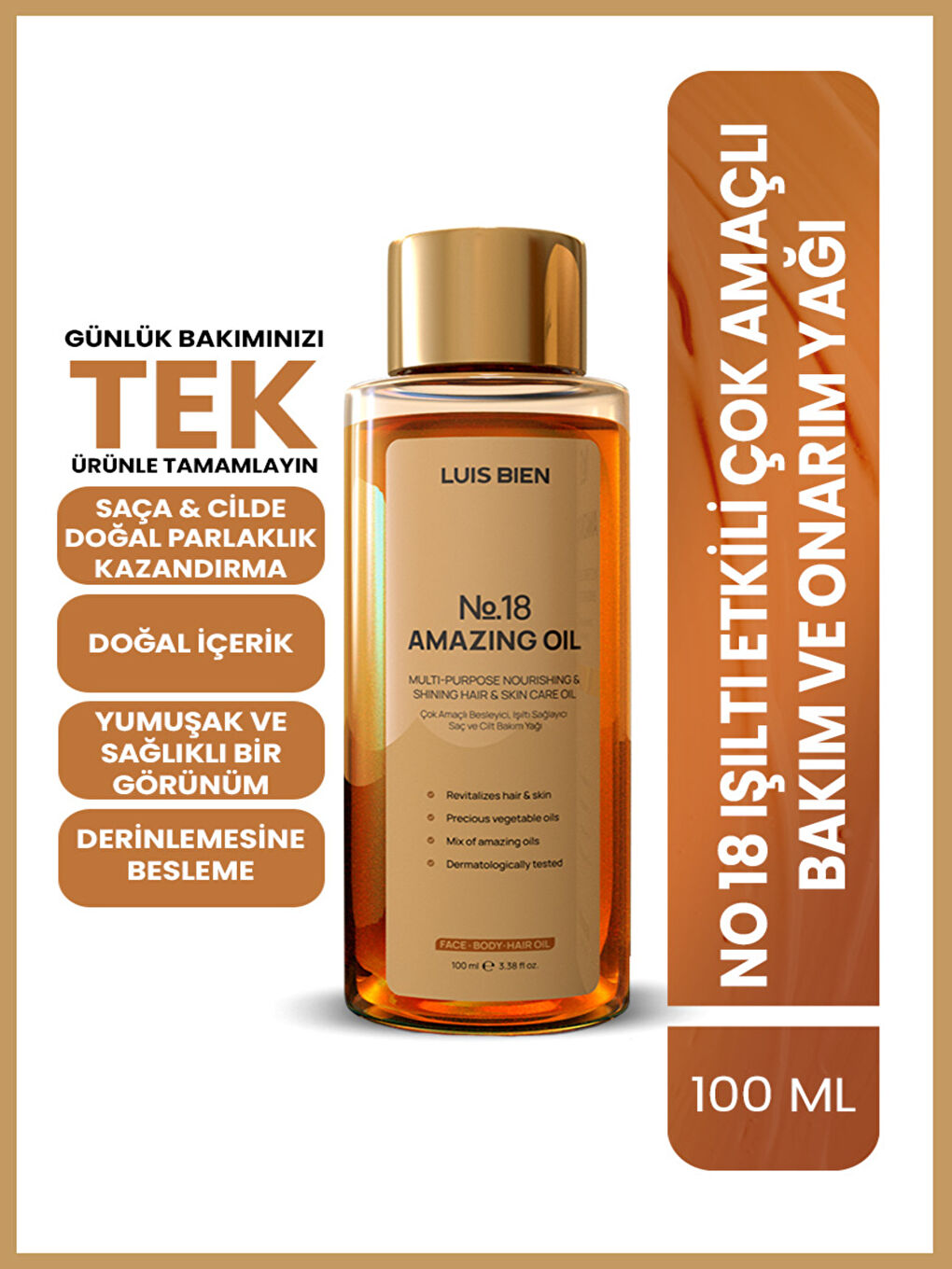 No:18 Işıltı Etkili Çok Amaçlı Bakım ve Onarım Yağı 100 ml