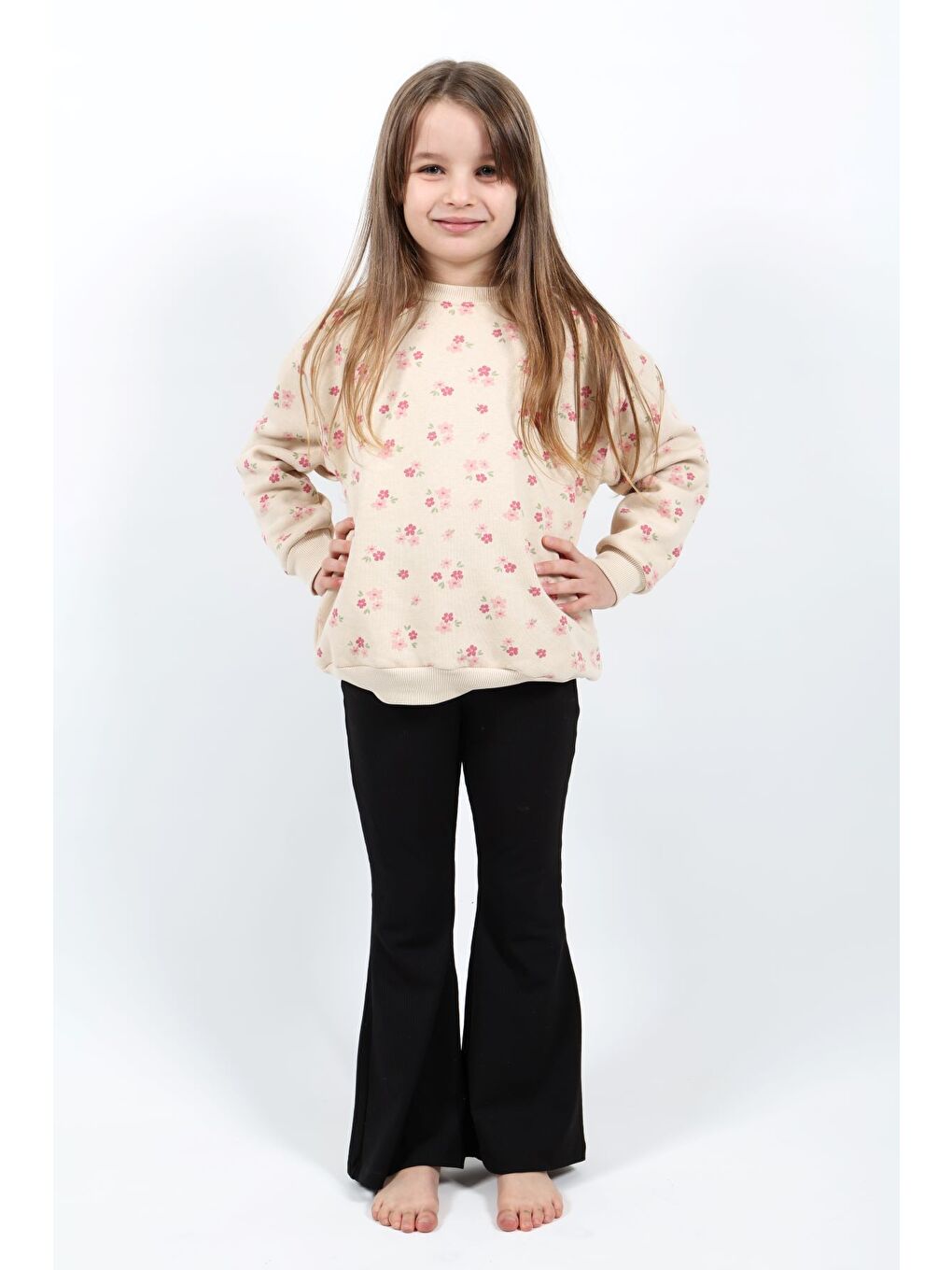 Siyah Kız Çocuk Baskılı Tayt-1