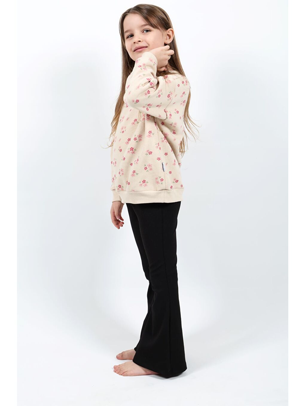 Siyah Kız Çocuk Baskılı Tayt-2