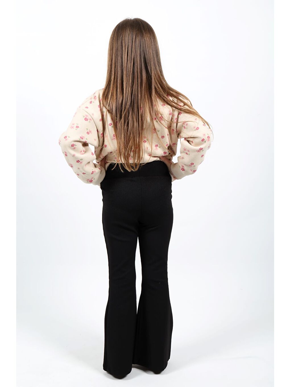 Siyah Kız Çocuk Baskılı Tayt-3