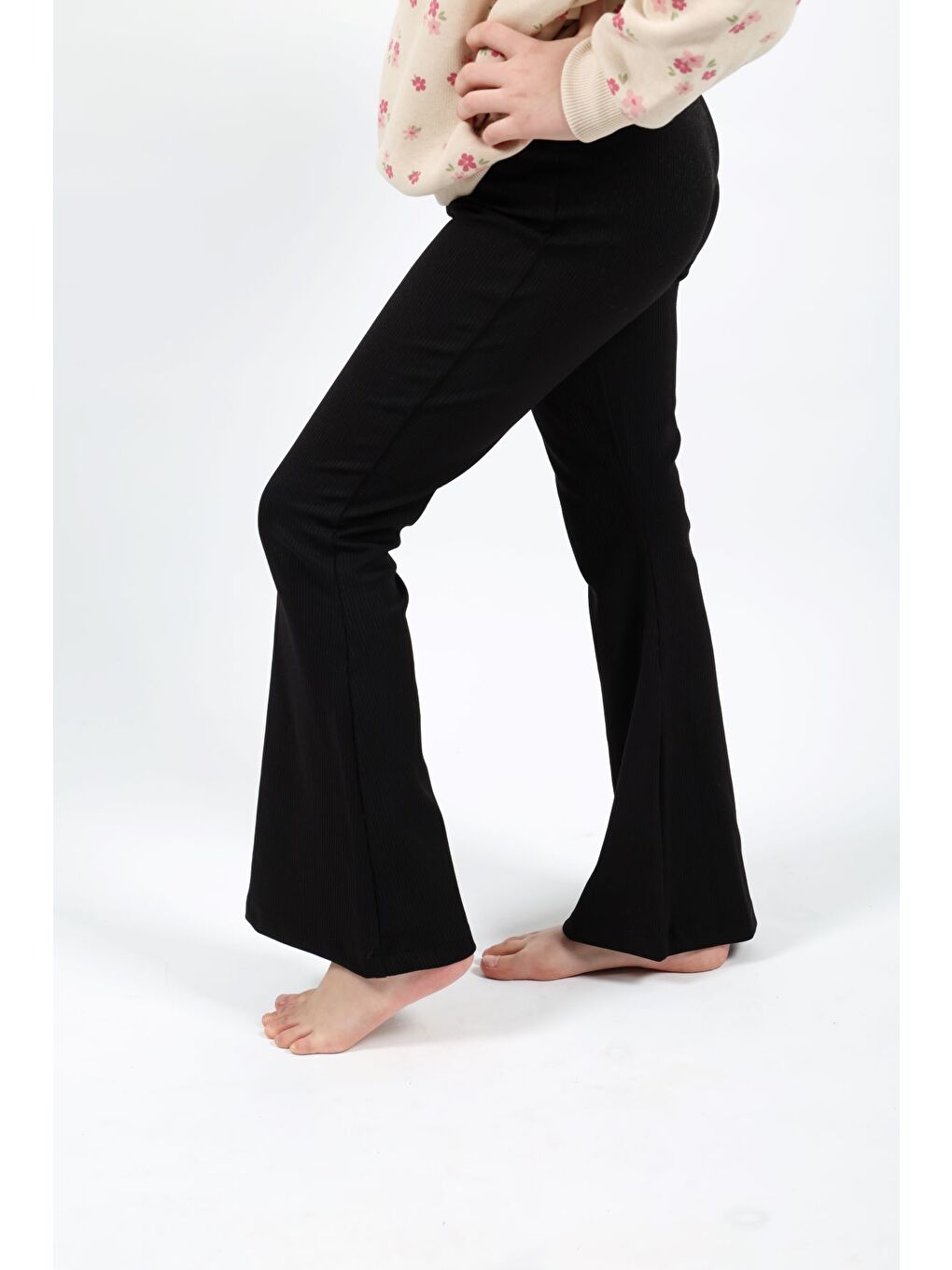 Siyah Kız Çocuk Baskılı Tayt-4