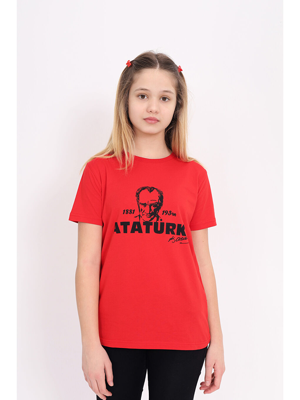 Kırmızı Unisex Çocuk Baskılı Tişört-9