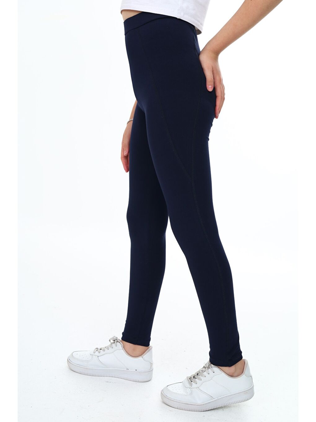 Lacivert Kız Çocuk Karyoka Dikişli Tayt-5