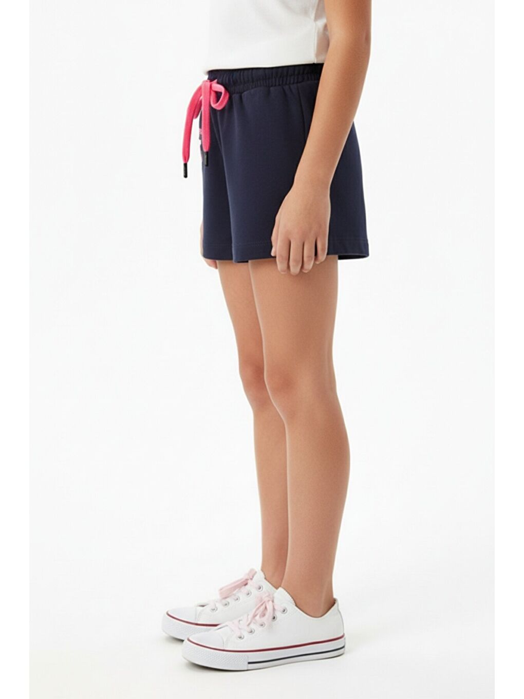 Lacivert Kız Çocuk Nakışlı Şort-2