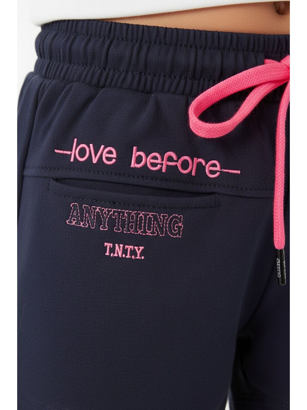 Lacivert Kız Çocuk Nakışlı Şort-4