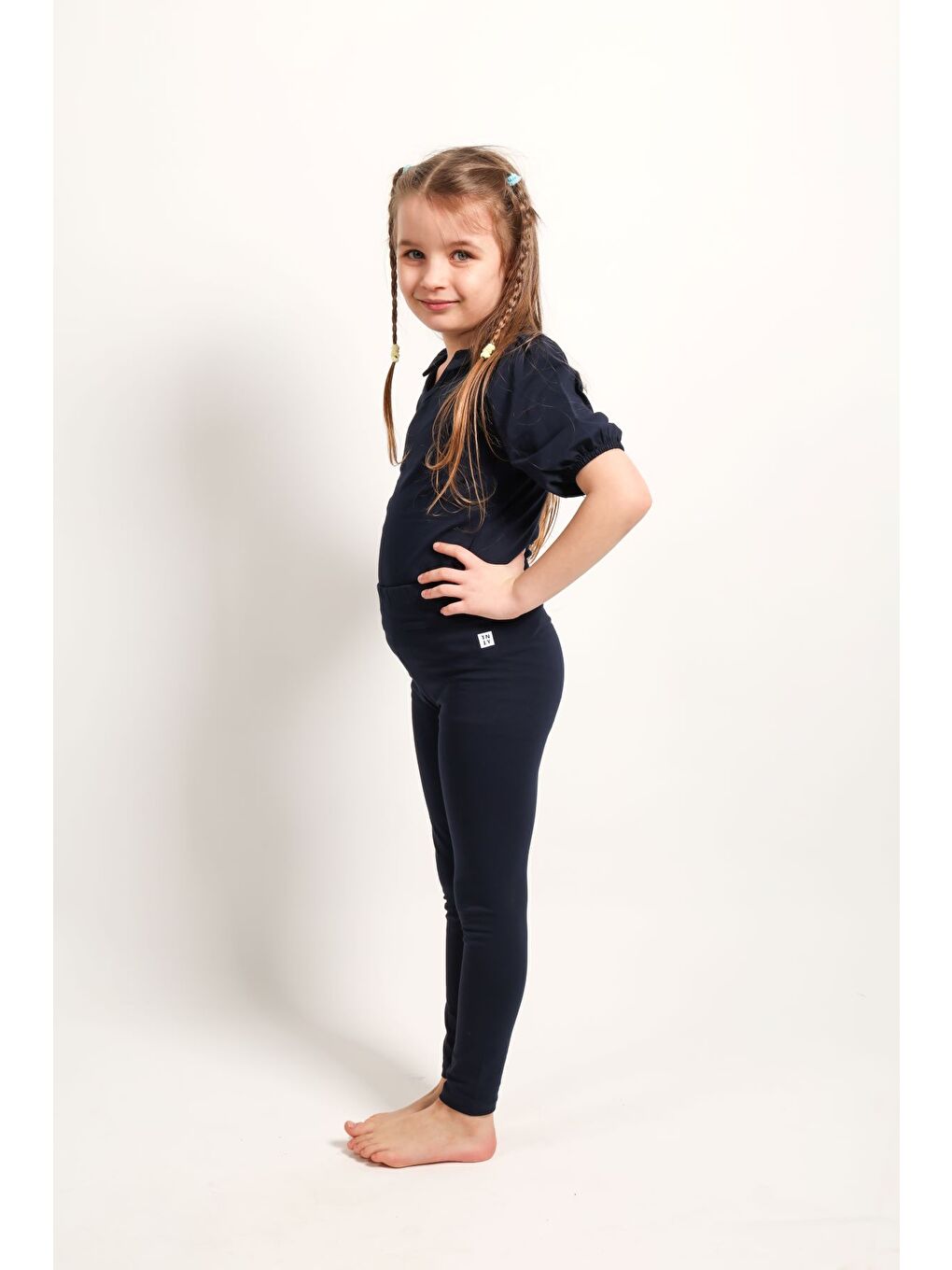 Lacivert Kız Çocuk Baskılı Tayt-2