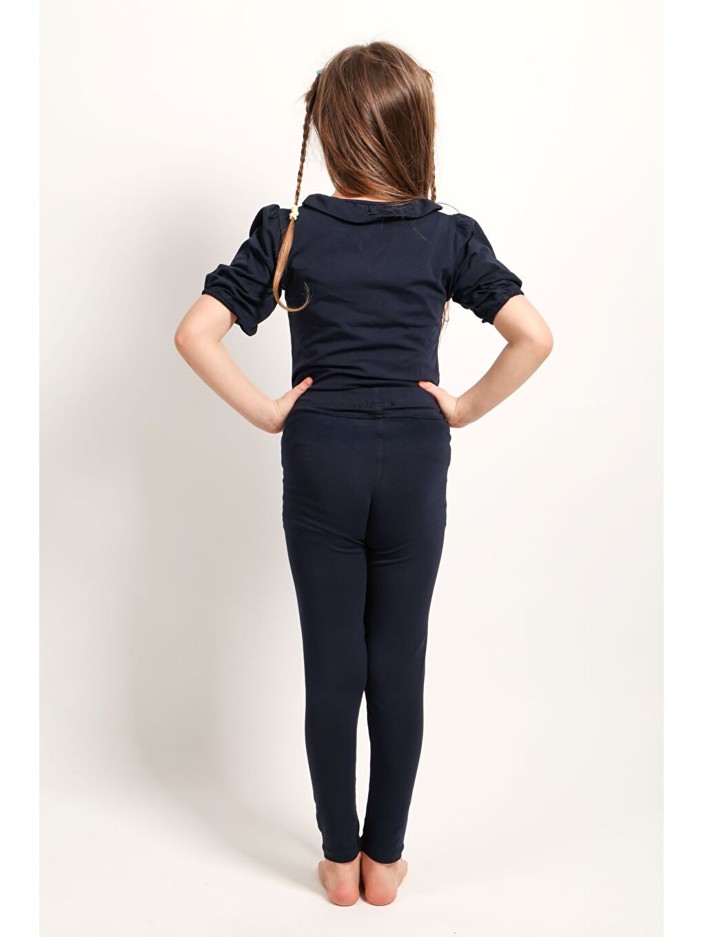 Lacivert Kız Çocuk Baskılı Tayt-3