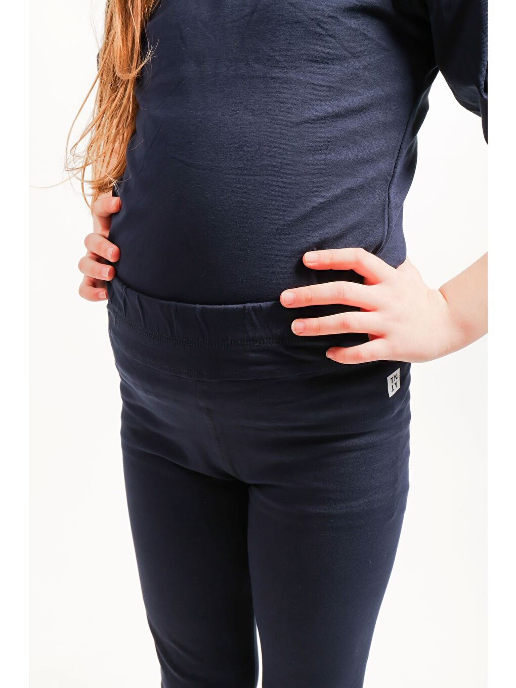 Lacivert Kız Çocuk Baskılı Tayt-4