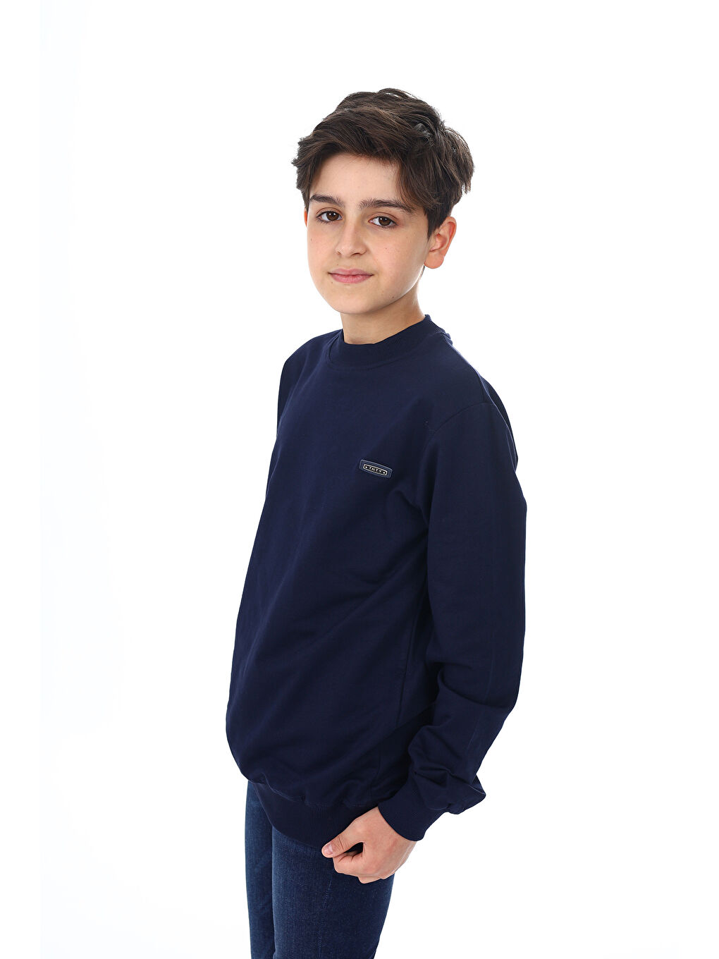 Lacivert Erkek Çocuk Armalı Sweatshırt-1