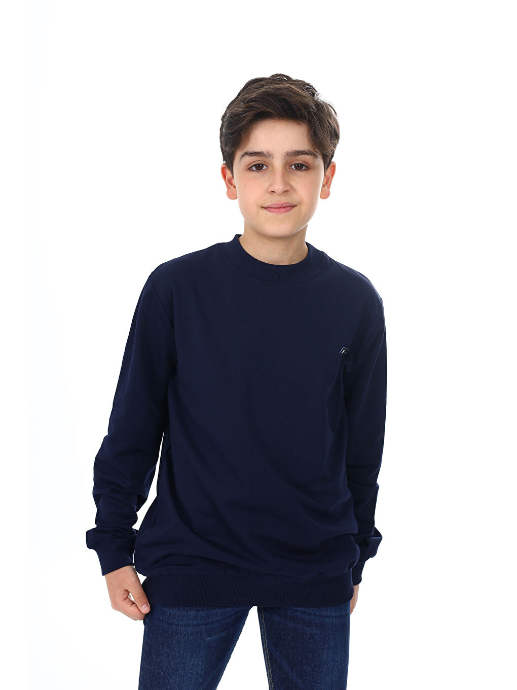 Lacivert Erkek Çocuk Armalı Sweatshırt-4