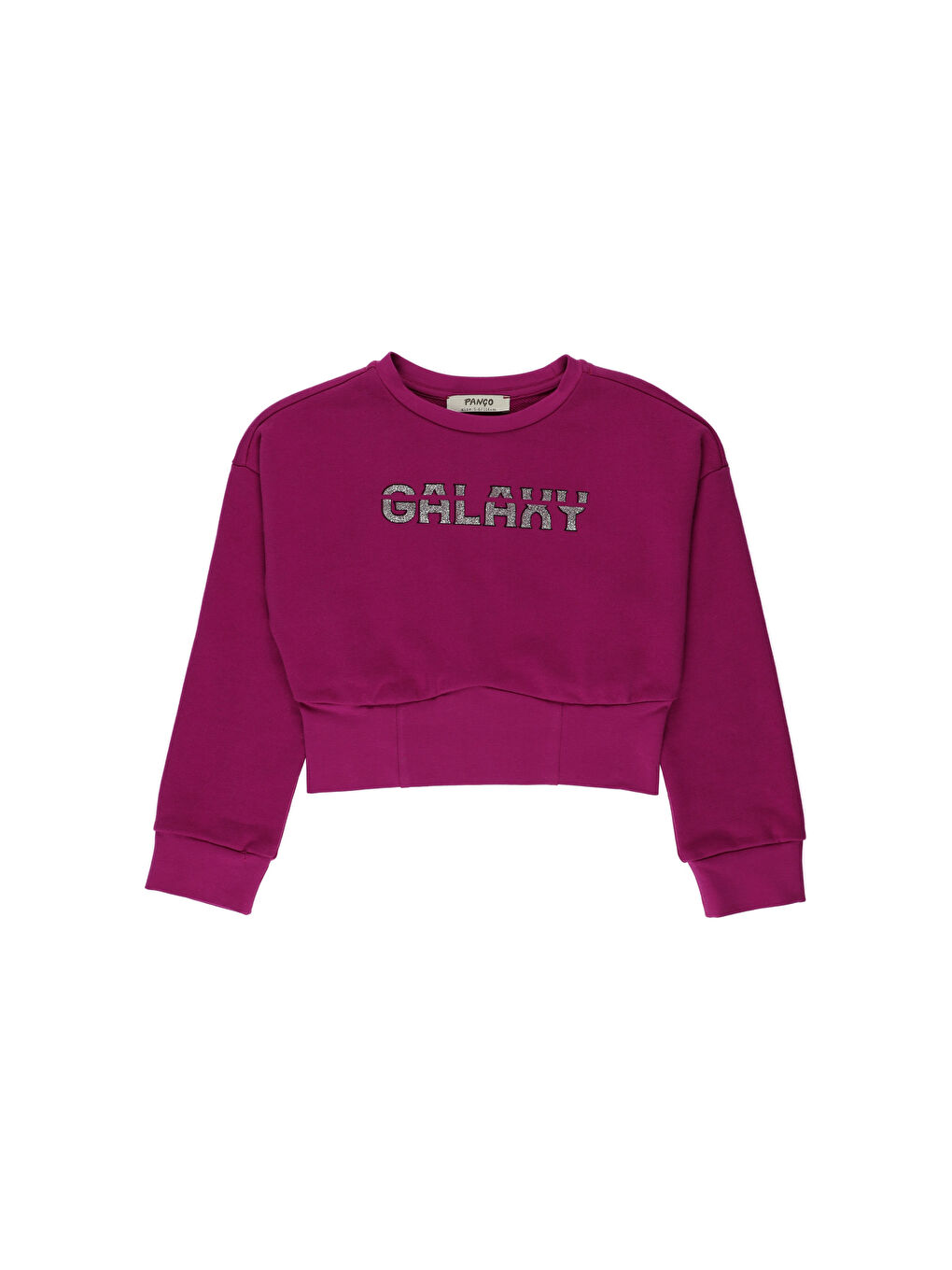 Panço Fuşya Kız Çocuk  Parlak Baskı Detaylı Sweatshirt