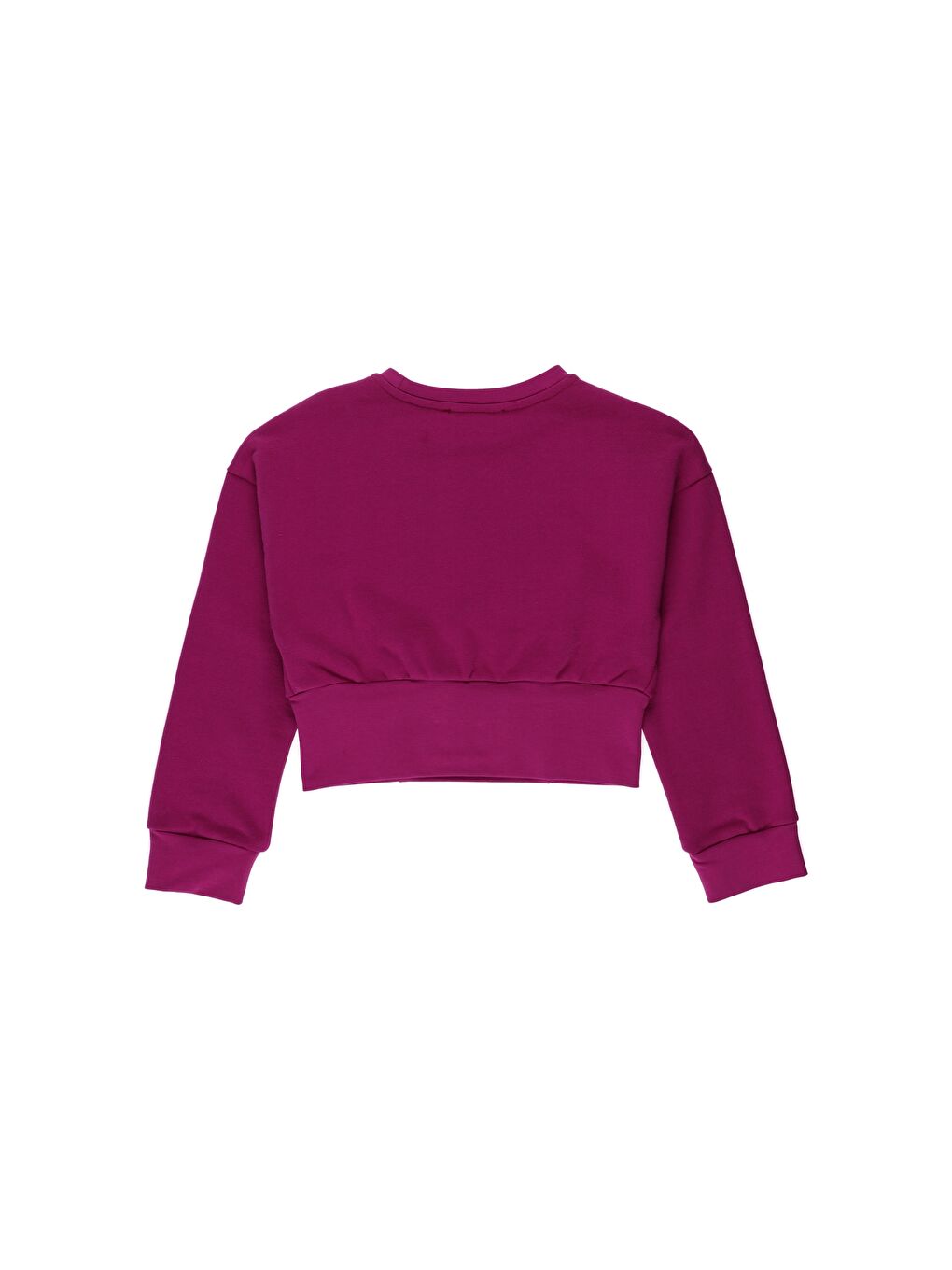 Panço Fuşya Kız Çocuk  Parlak Baskı Detaylı Sweatshirt - 1