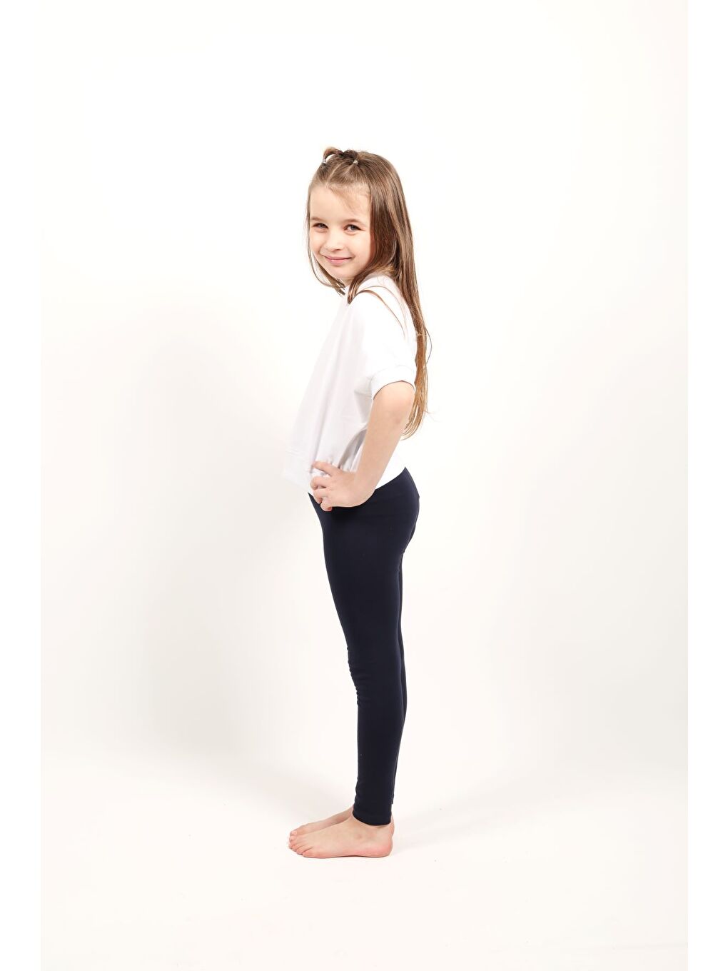 Lacivert Kız Çocuk Baskılı Tayt-1