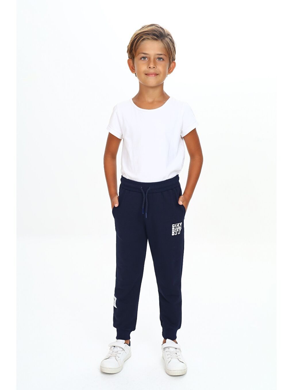 Lacivert Erkek Çocuk Baskılı Eşofman Alt-1