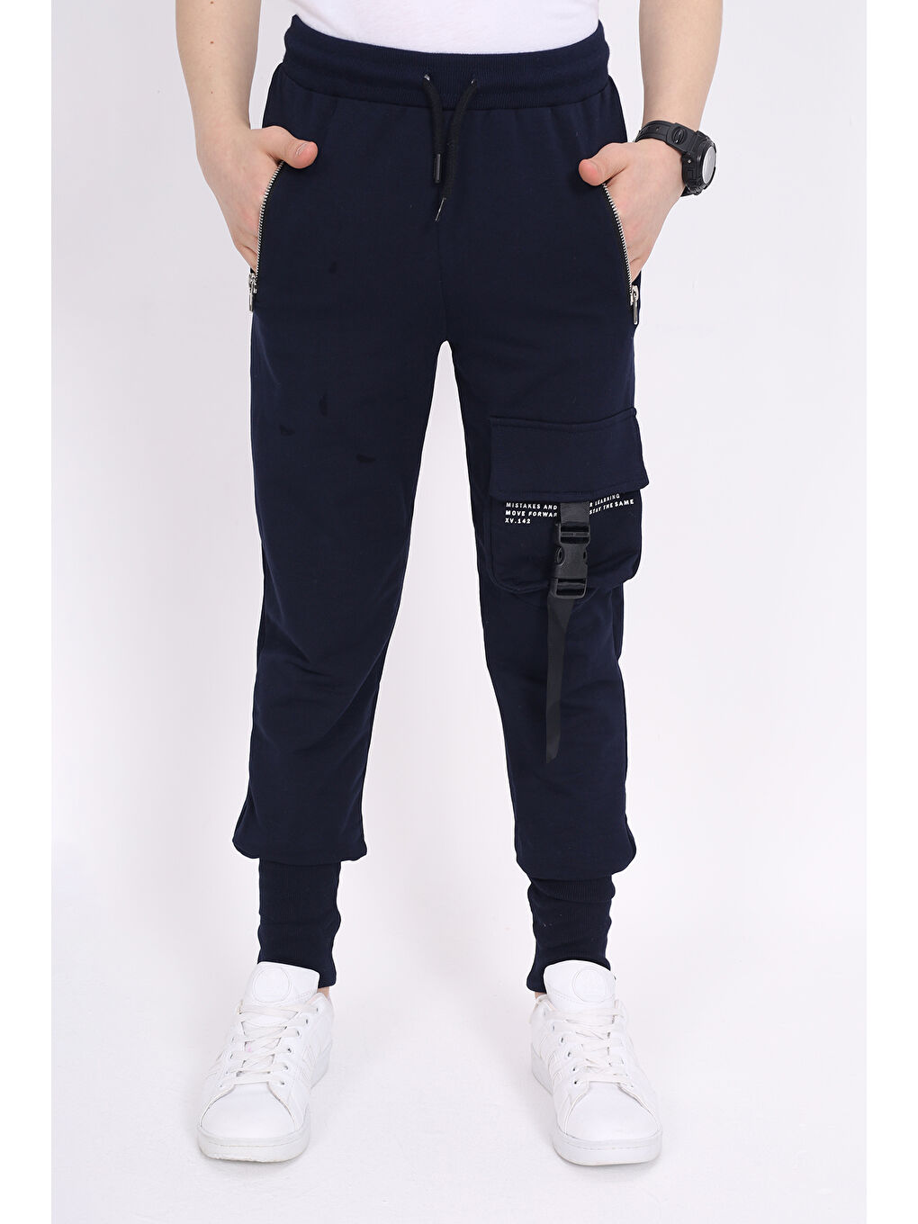 Siyah Erkek Çocuk Cep Baskılı Eşofman Alt-5